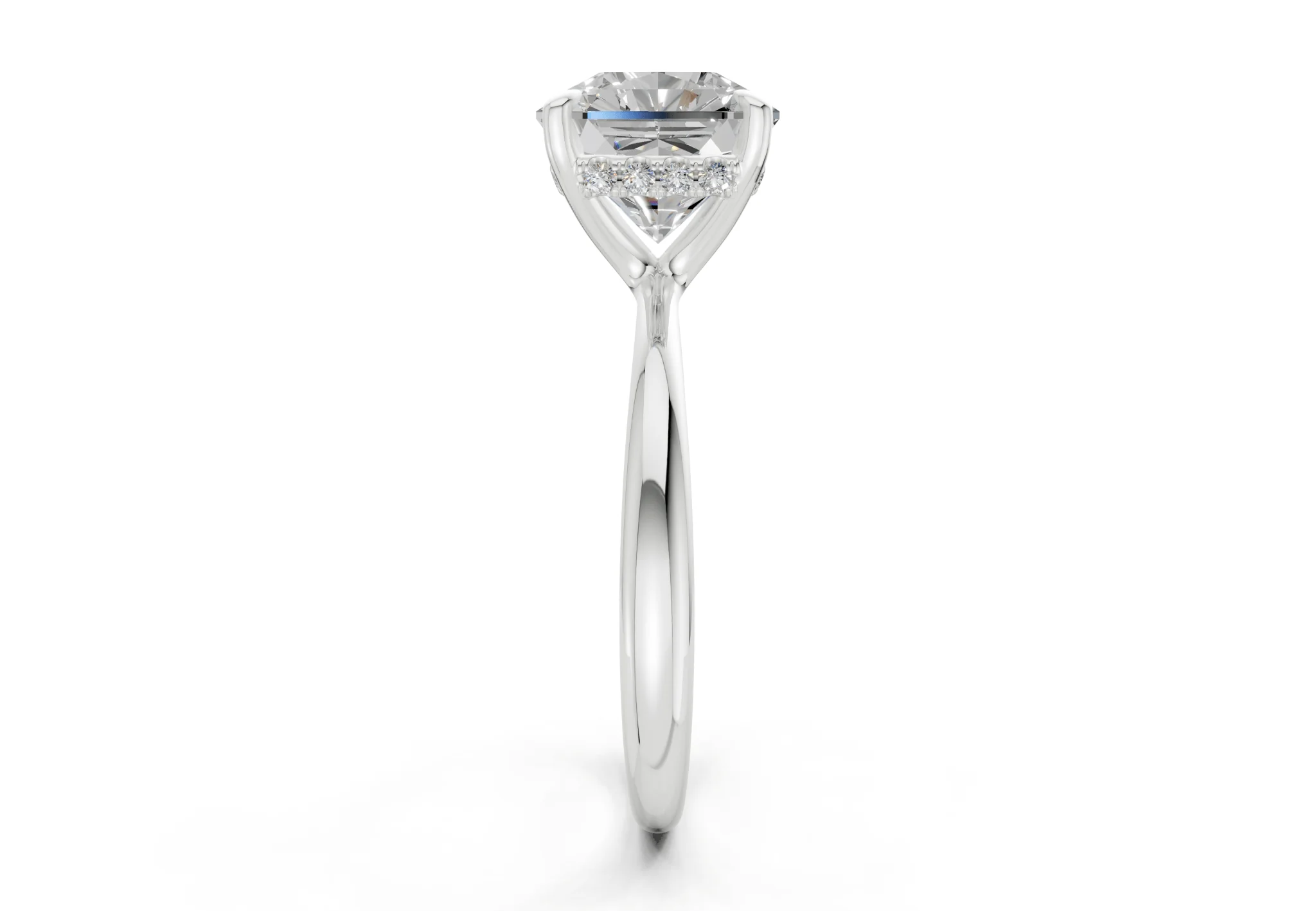 Marlowe Diamond Solitaire Radiant Squareuare Cut 1.6mm Engagement Ring - Image 9