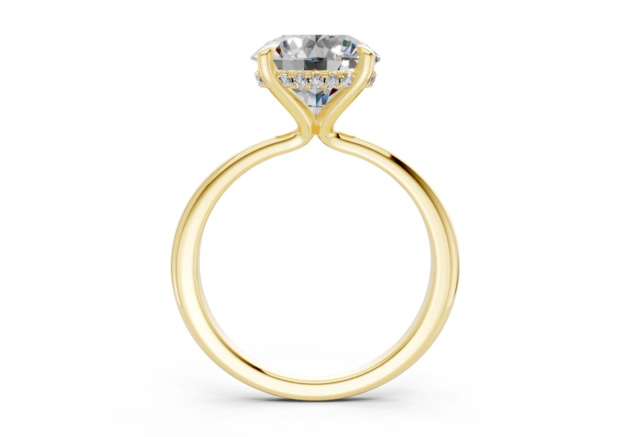 Marlowe Diamond Solitaire Round Cut 1.6mm Engagement Ring - Image 2