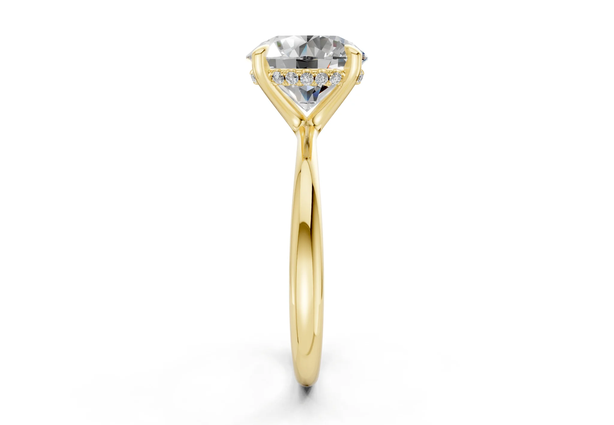 Marlowe Diamond Solitaire Round Cut 1.6mm Engagement Ring - Image 3