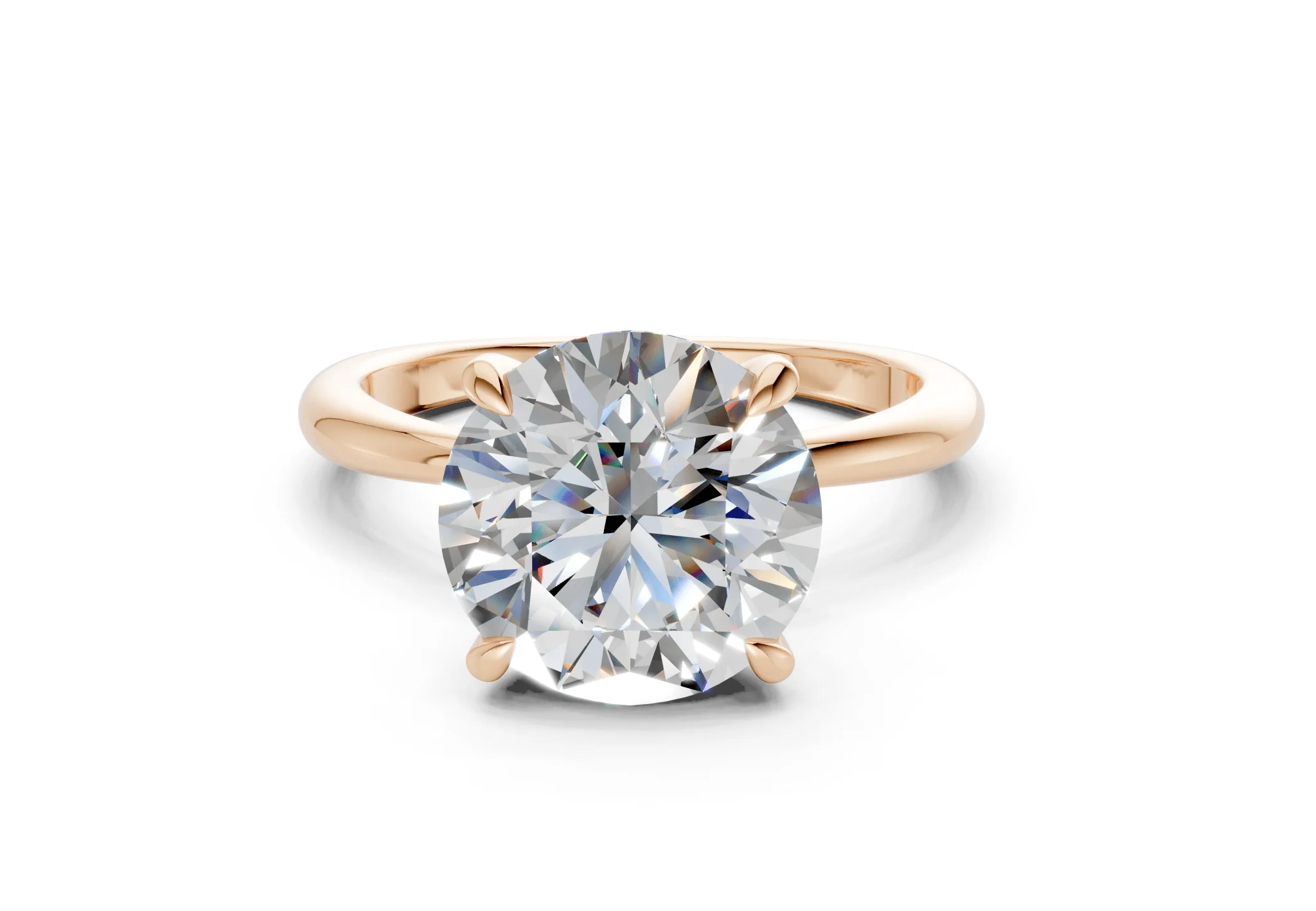 Marlowe Diamond Solitaire Round Cut 1.6mm Engagement Ring - Image 4