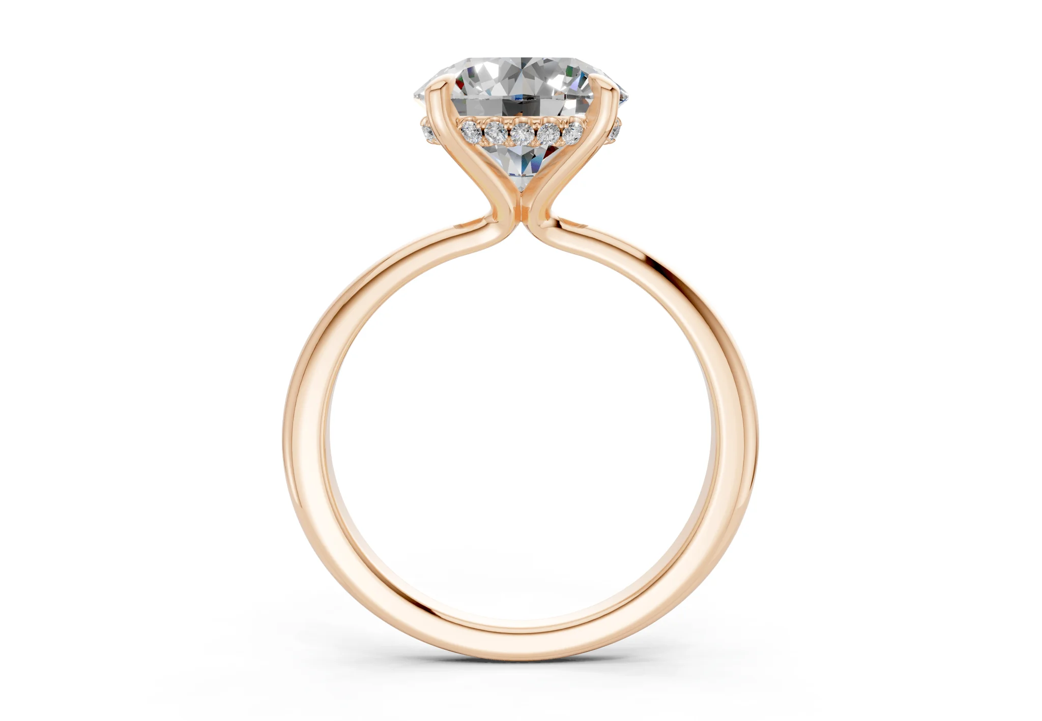 Marlowe Diamond Solitaire Round Cut 1.6mm Engagement Ring - Image 5