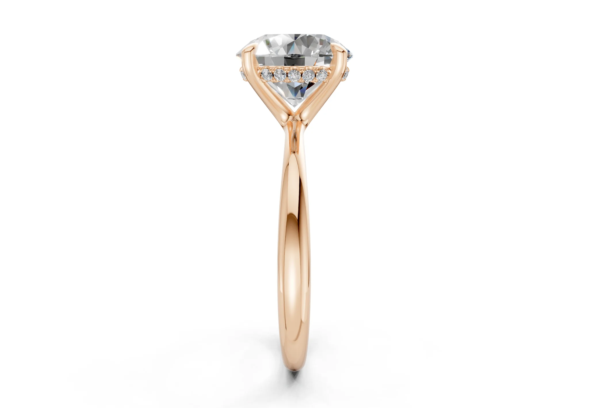 Marlowe Diamond Solitaire Round Cut 1.6mm Engagement Ring - Image 6