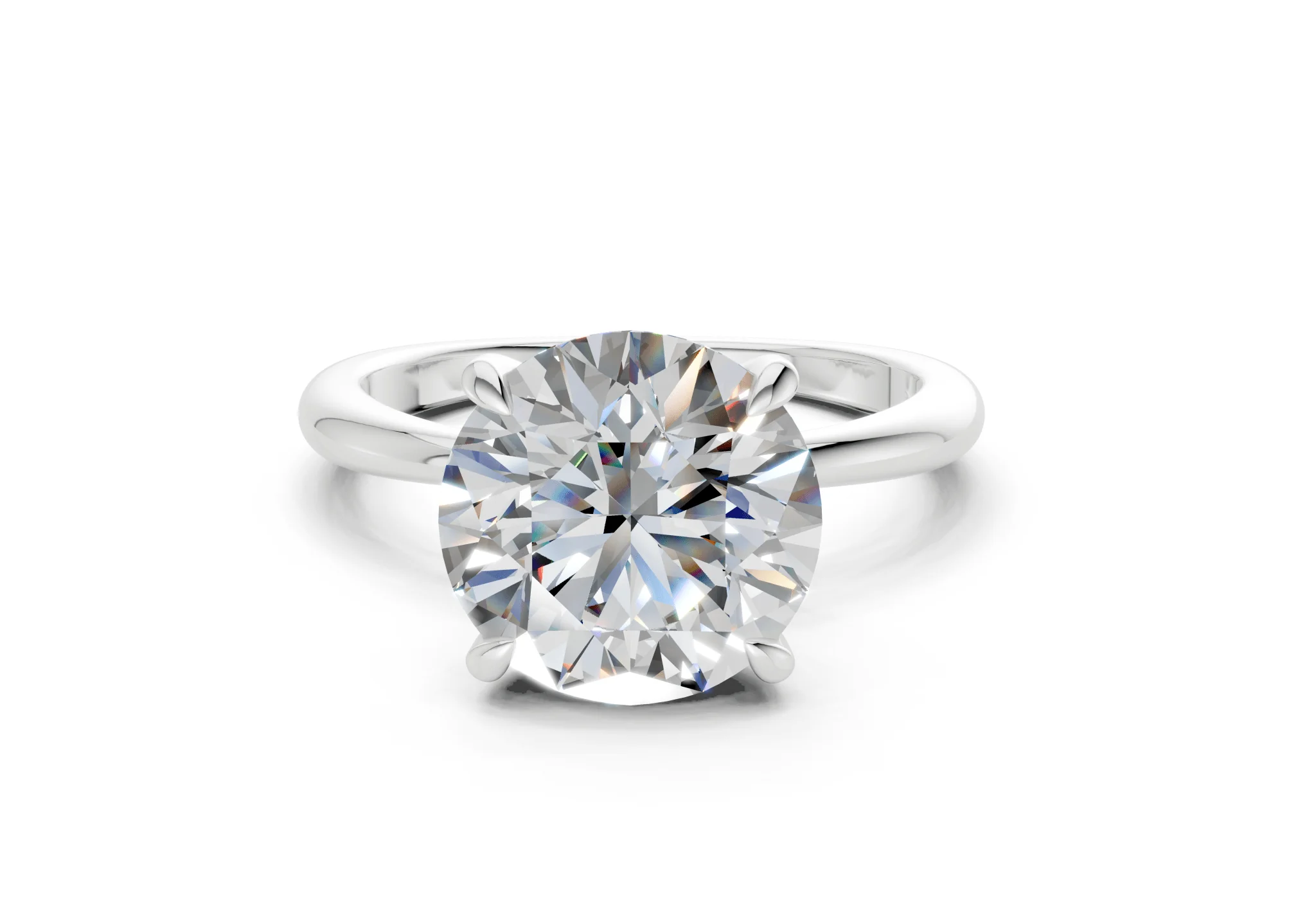 Marlowe Diamond Solitaire Round Cut 1.6mm Engagement Ring - Image 7