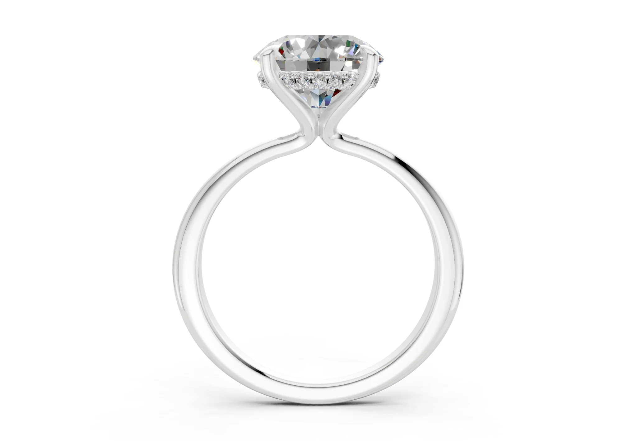 Marlowe Diamond Solitaire Round Cut 1.6mm Engagement Ring - Image 8