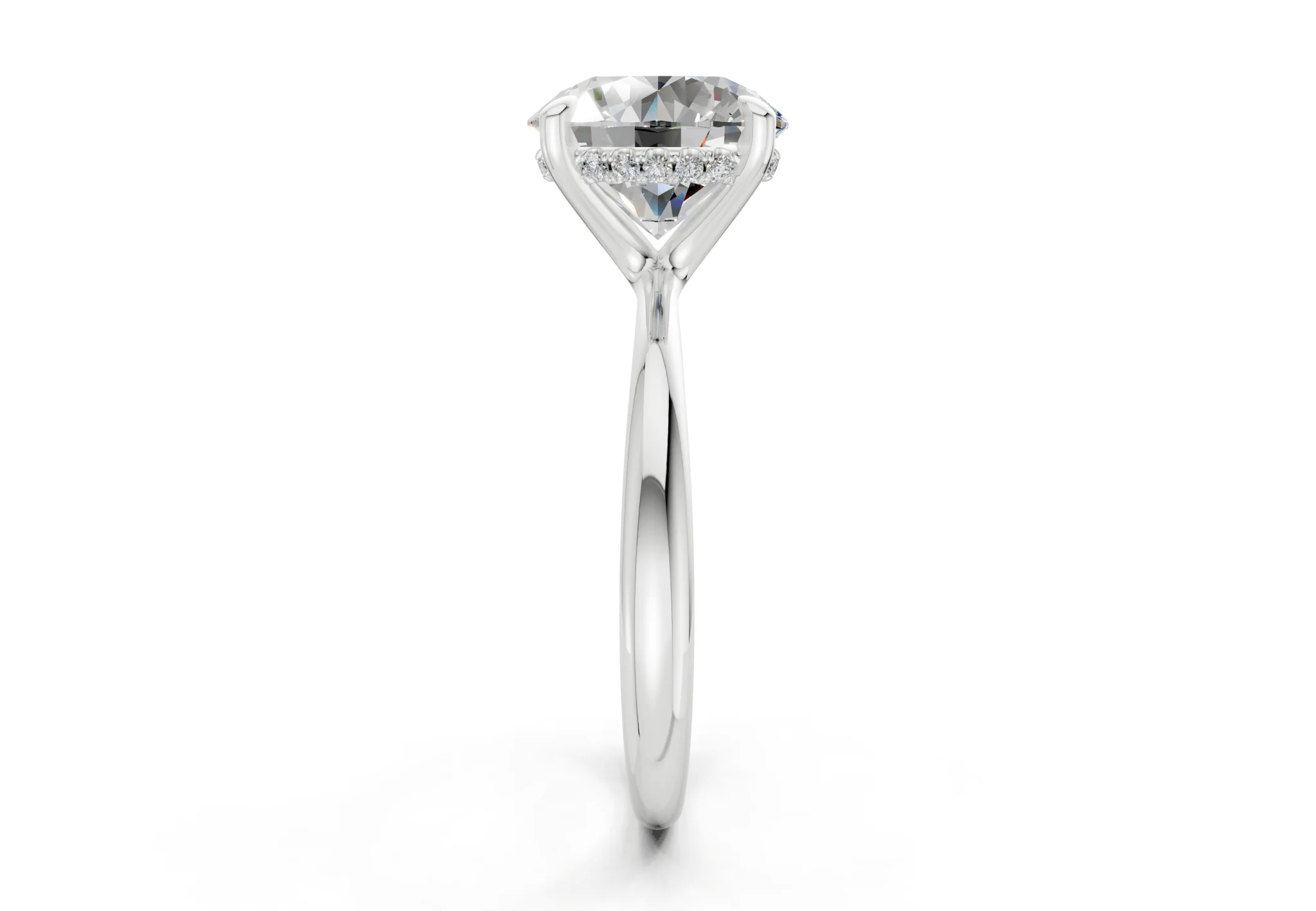 Marlowe Diamond Solitaire Round Cut 1.6mm Engagement Ring - Image 9