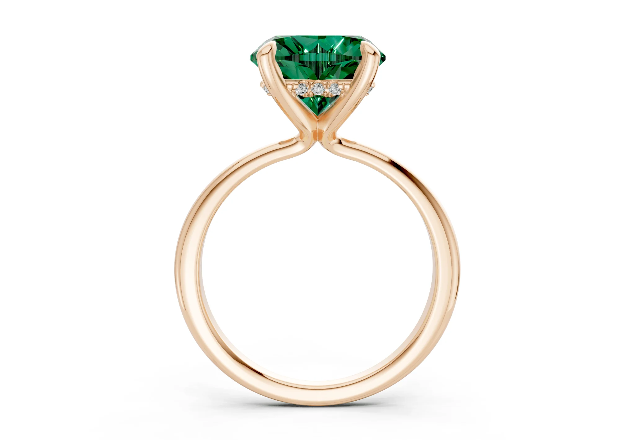 Marlowe Emerald Gemstone Solitaire Heart Cut 1.6mm Engagement Ring - Image 5