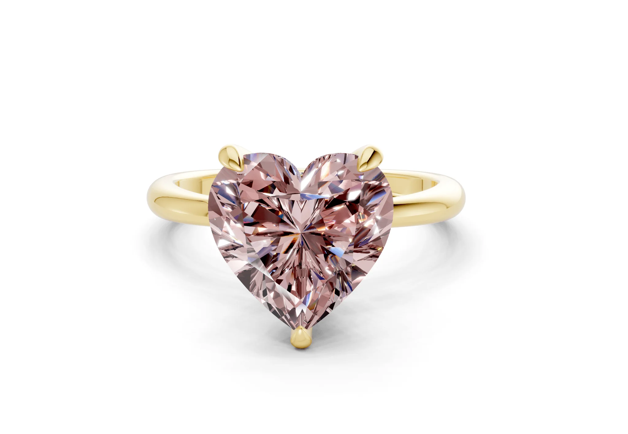 Marlowe Pink Diamond Solitaire Heart Cut 1.6mm Engagement Ring