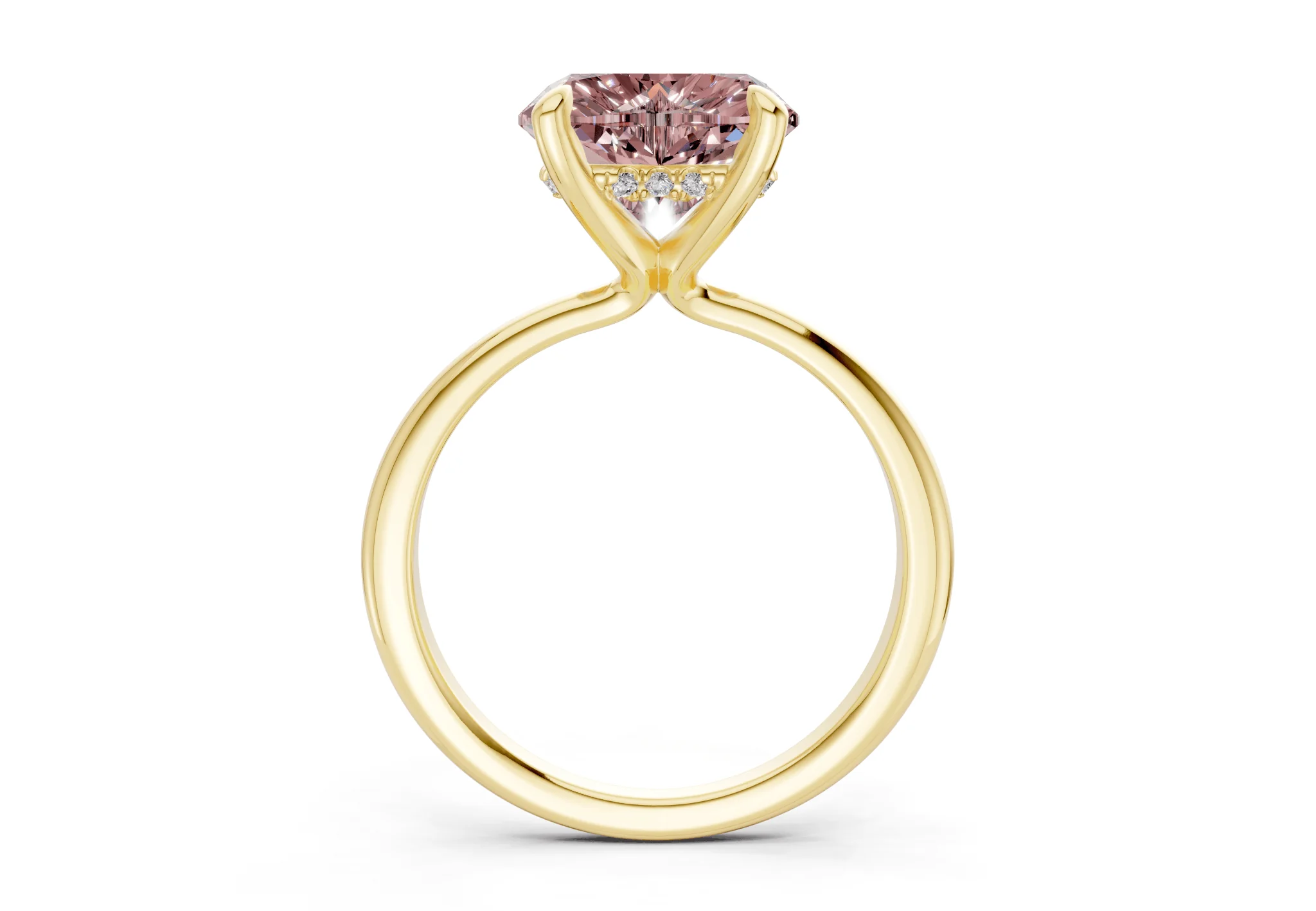 Marlowe Pink Diamond Solitaire Heart Cut 1.6mm Engagement Ring - Image 2