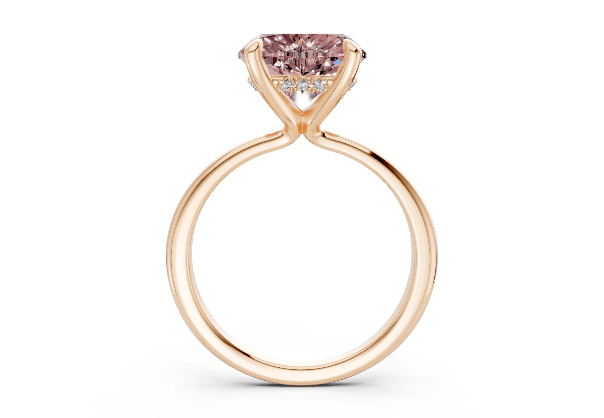 Marlowe Pink Diamond Solitaire Heart Cut 1.6mm Engagement Ring - Image 5