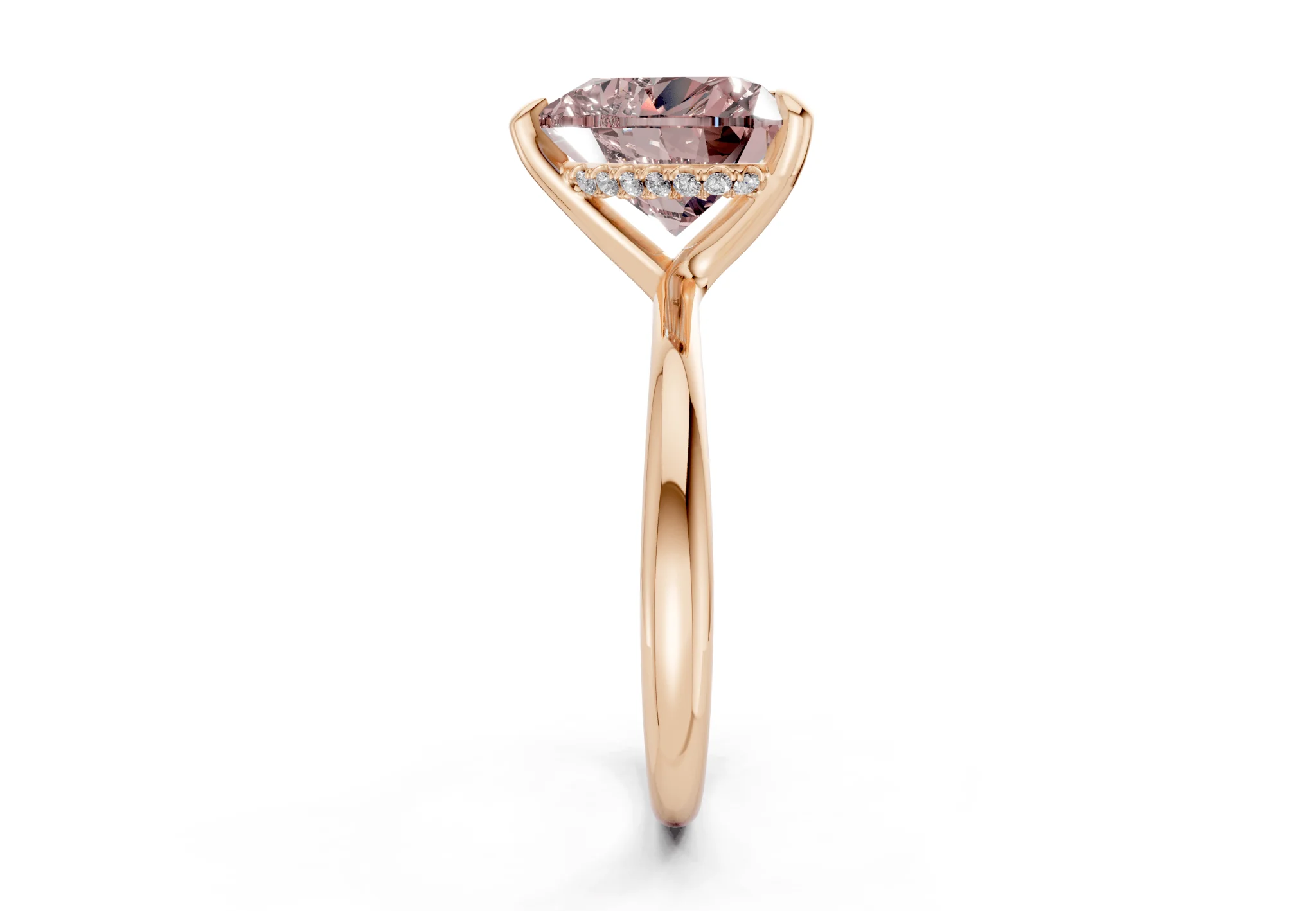 Marlowe Pink Diamond Solitaire Heart Cut 1.6mm Engagement Ring - Image 6