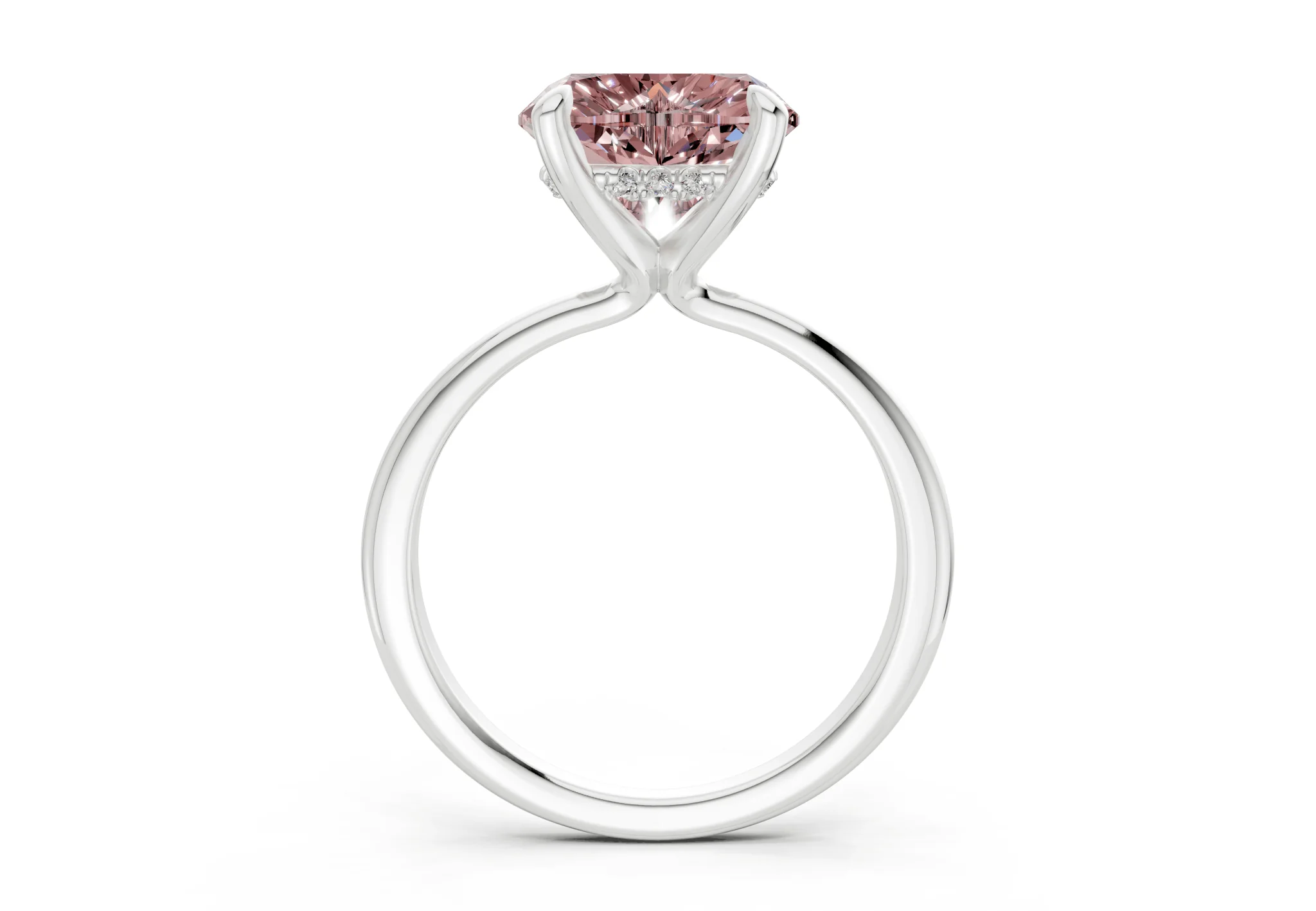Marlowe Pink Diamond Solitaire Heart Cut 1.6mm Engagement Ring - Image 8