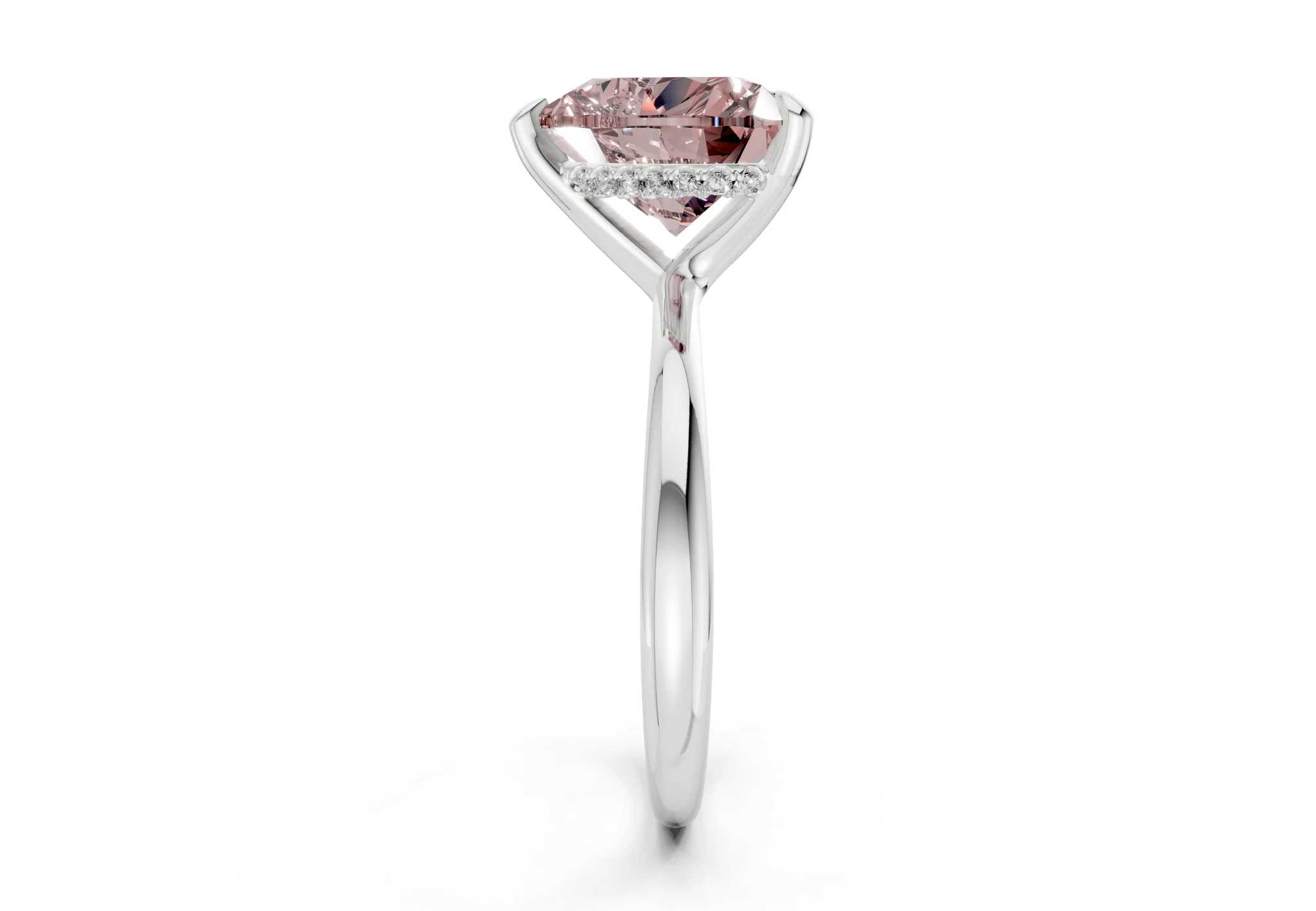 Marlowe Pink Diamond Solitaire Heart Cut 1.6mm Engagement Ring - Image 9