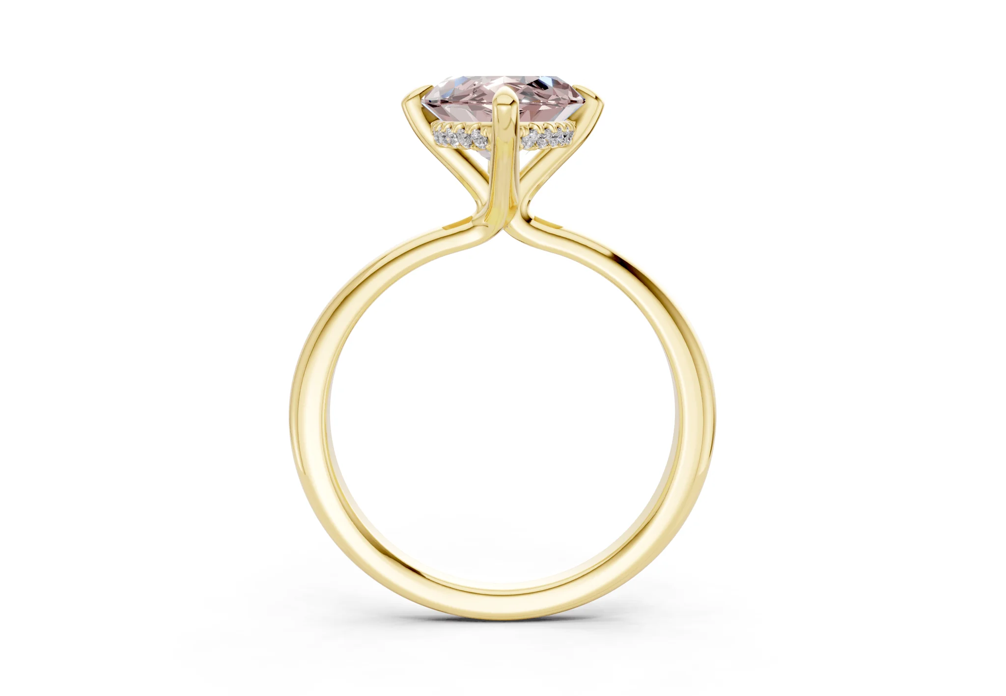 Marlowe Pink Diamond Solitaire Marquise Cut 1.6mm Engagement Ring - Image 2