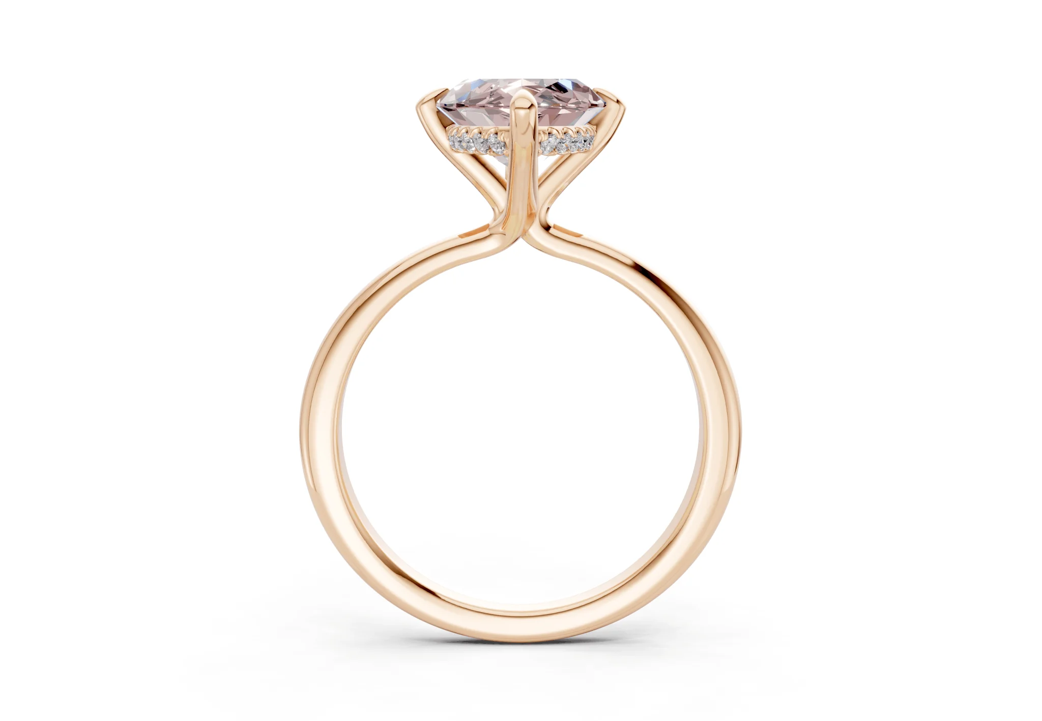 Marlowe Pink Diamond Solitaire Marquise Cut 1.6mm Engagement Ring - Image 5