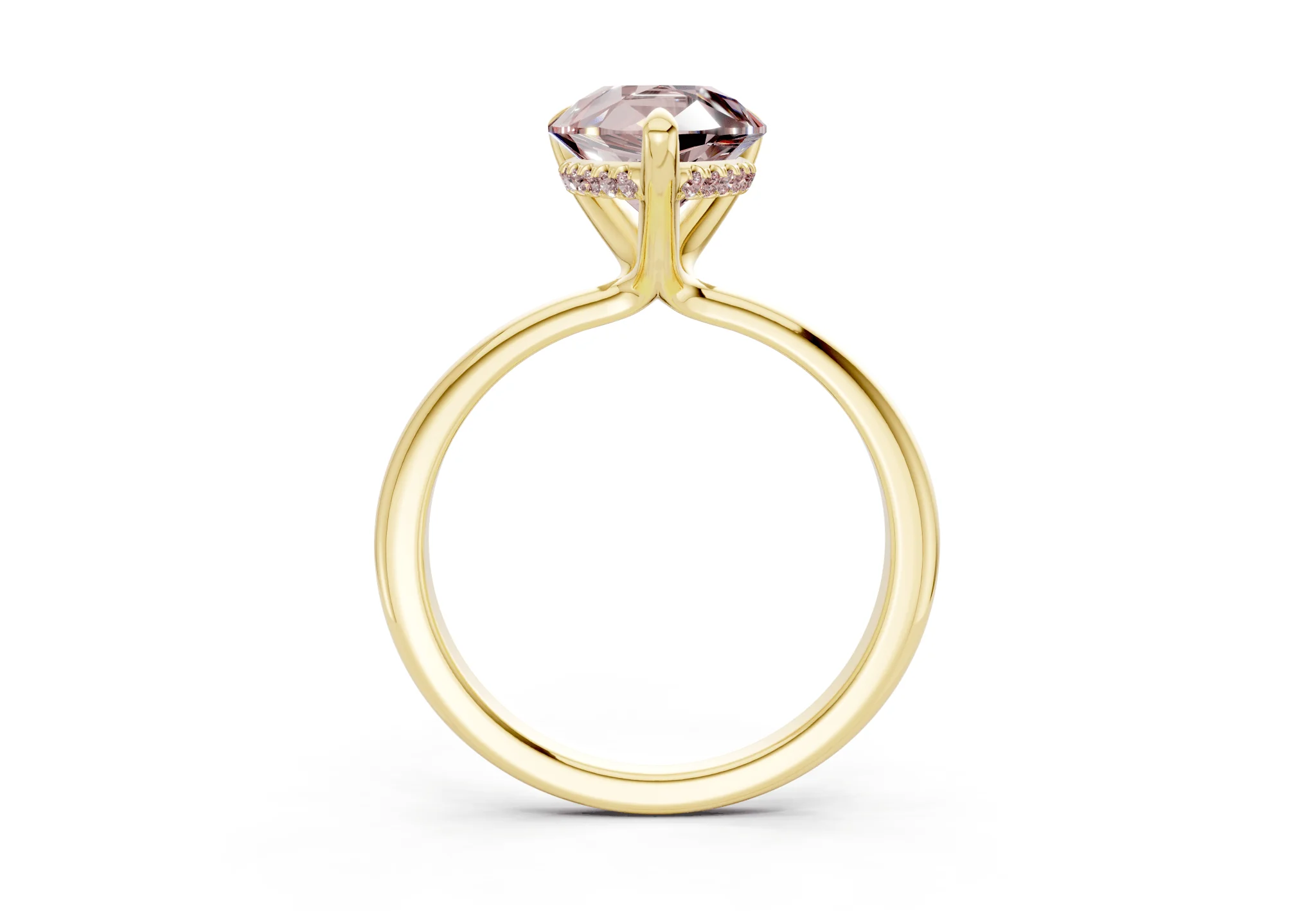Marlowe Pink Diamond Solitaire Pear Cut 1.6mm Engagement Ring - Image 2