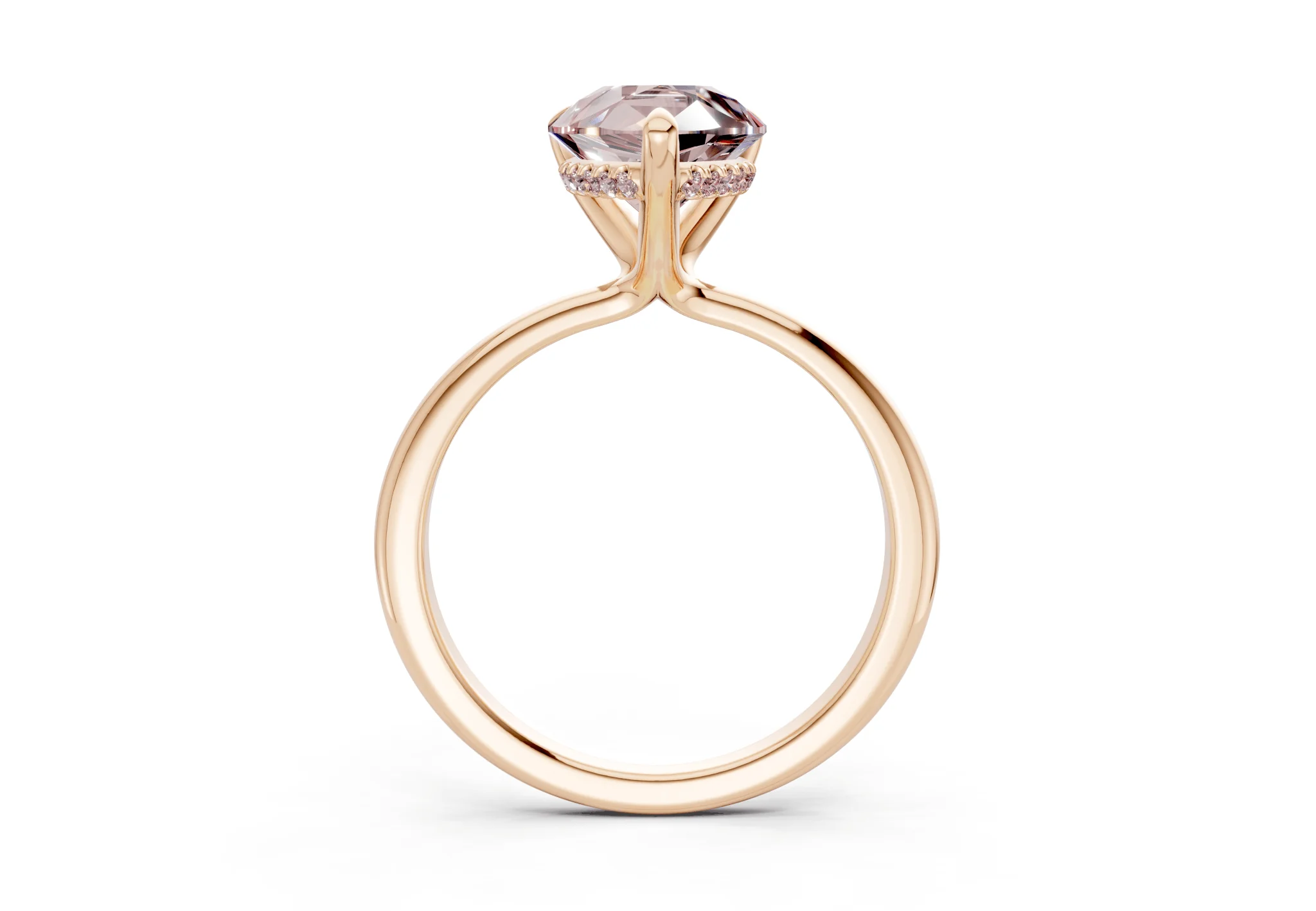 Marlowe Pink Diamond Solitaire Pear Cut 1.6mm Engagement Ring - Image 5