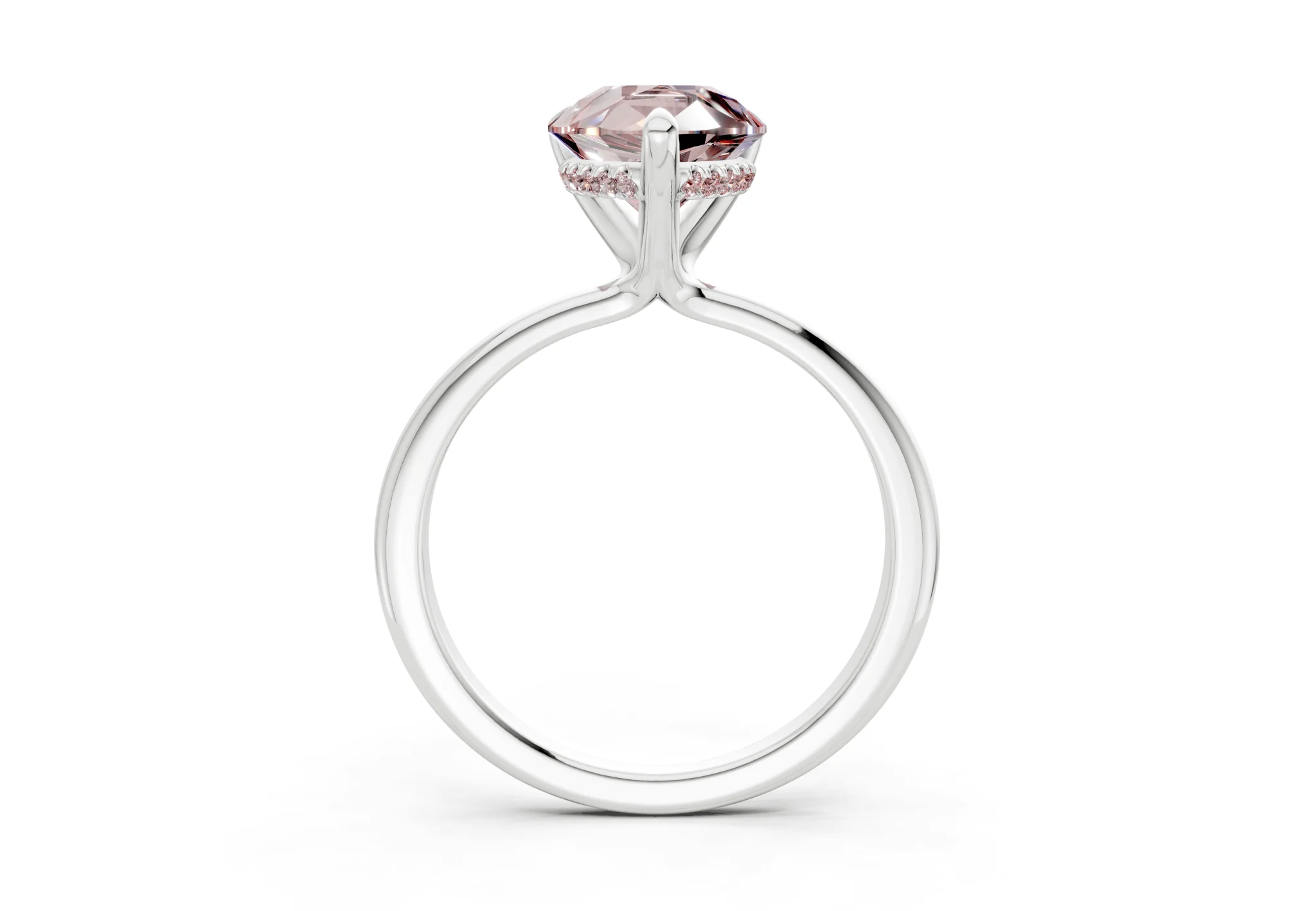 Marlowe Pink Diamond Solitaire Pear Cut 1.6mm Engagement Ring - Image 8