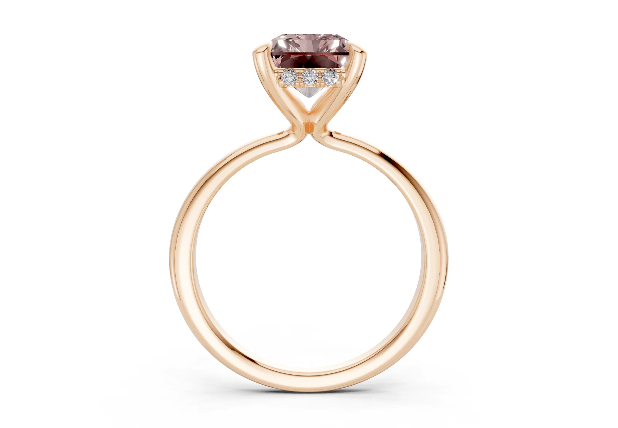 Marlowe Pink Diamond Solitaire Radiant Cut 1.6mm Engagement Ring - Image 5