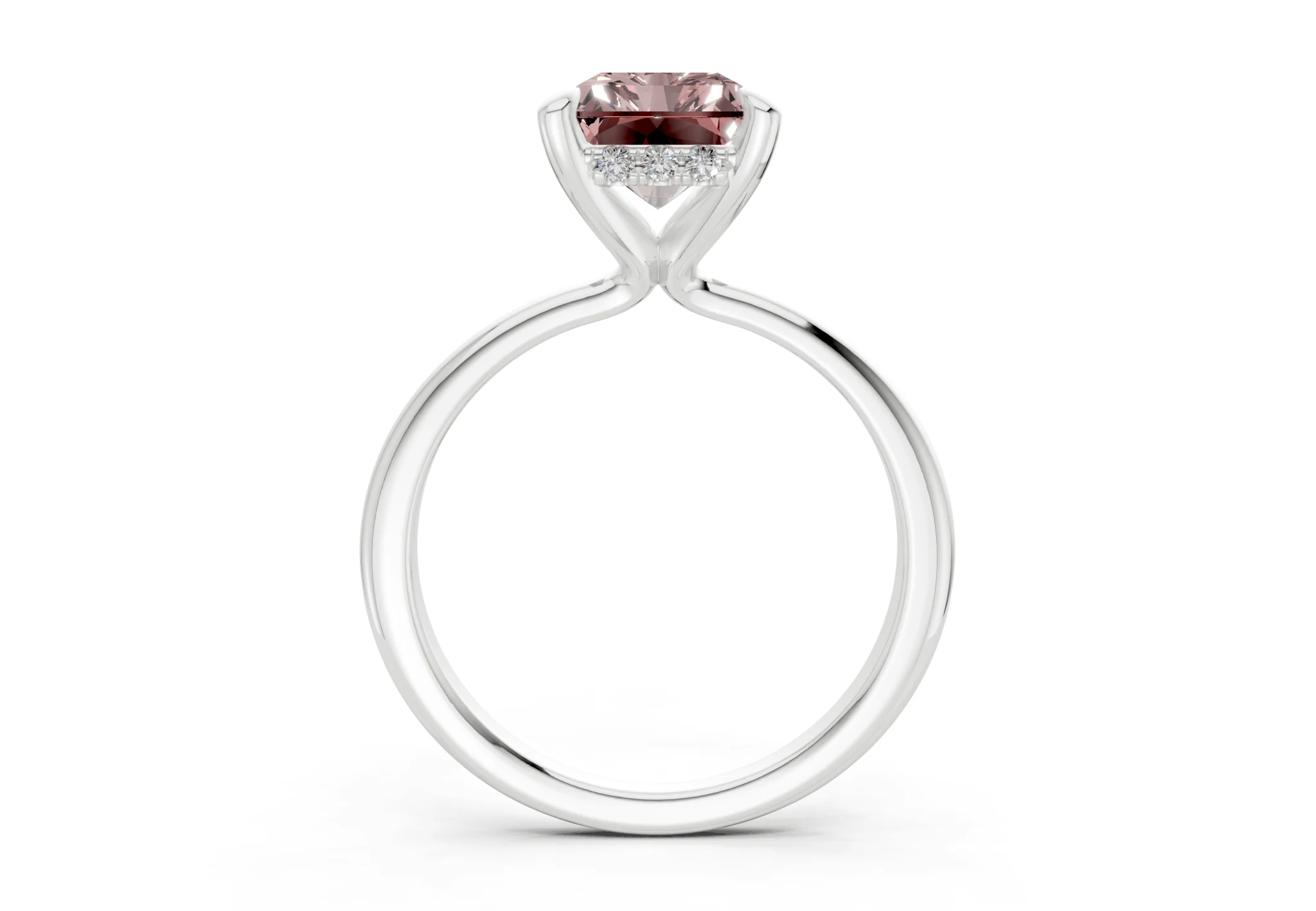 Marlowe Pink Diamond Solitaire Radiant Cut 1.6mm Engagement Ring - Image 8