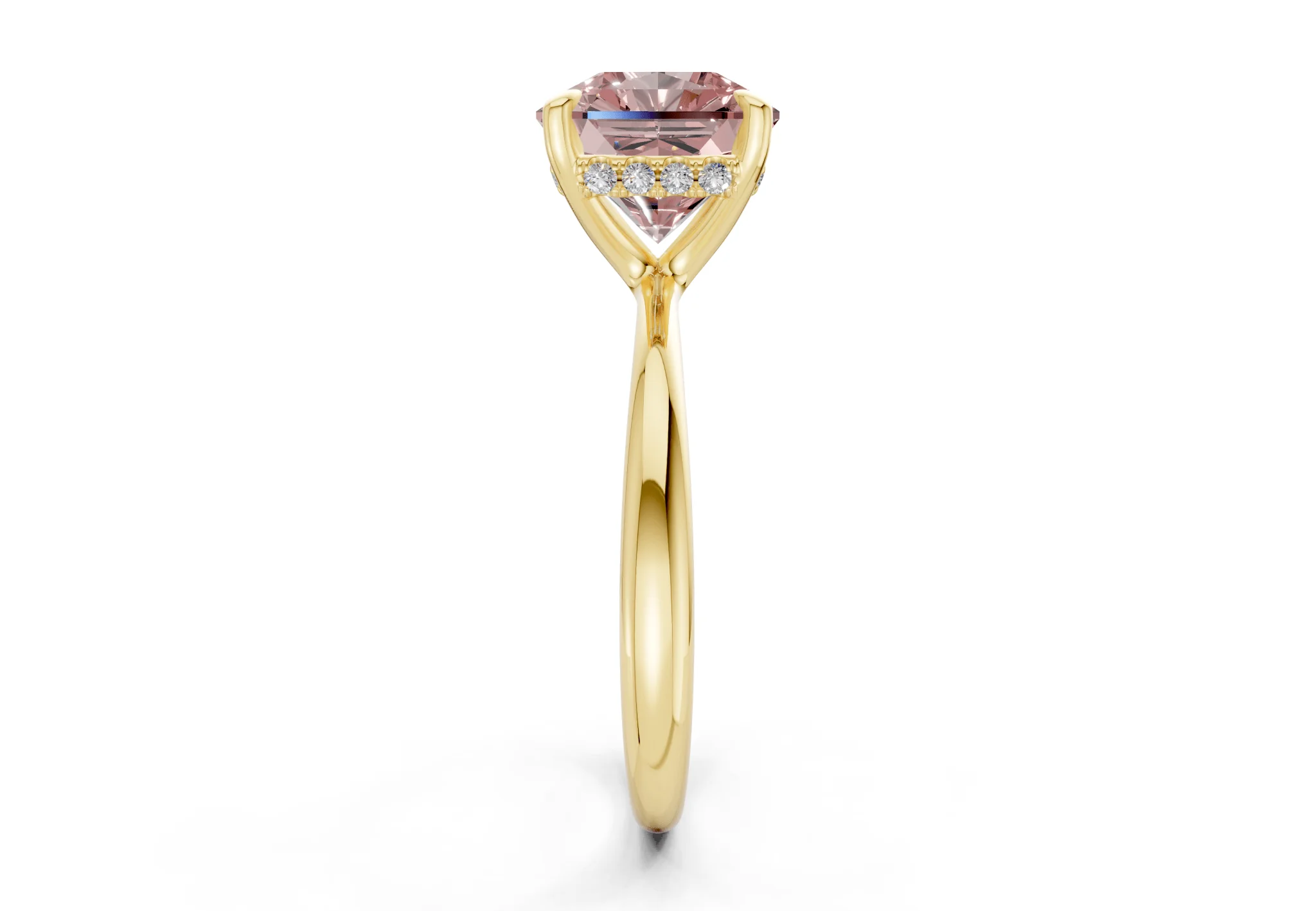 Marlowe Pink Diamond Solitaire Radiant Squareuare Cut 1.6mm Engagement Ring - Image 3