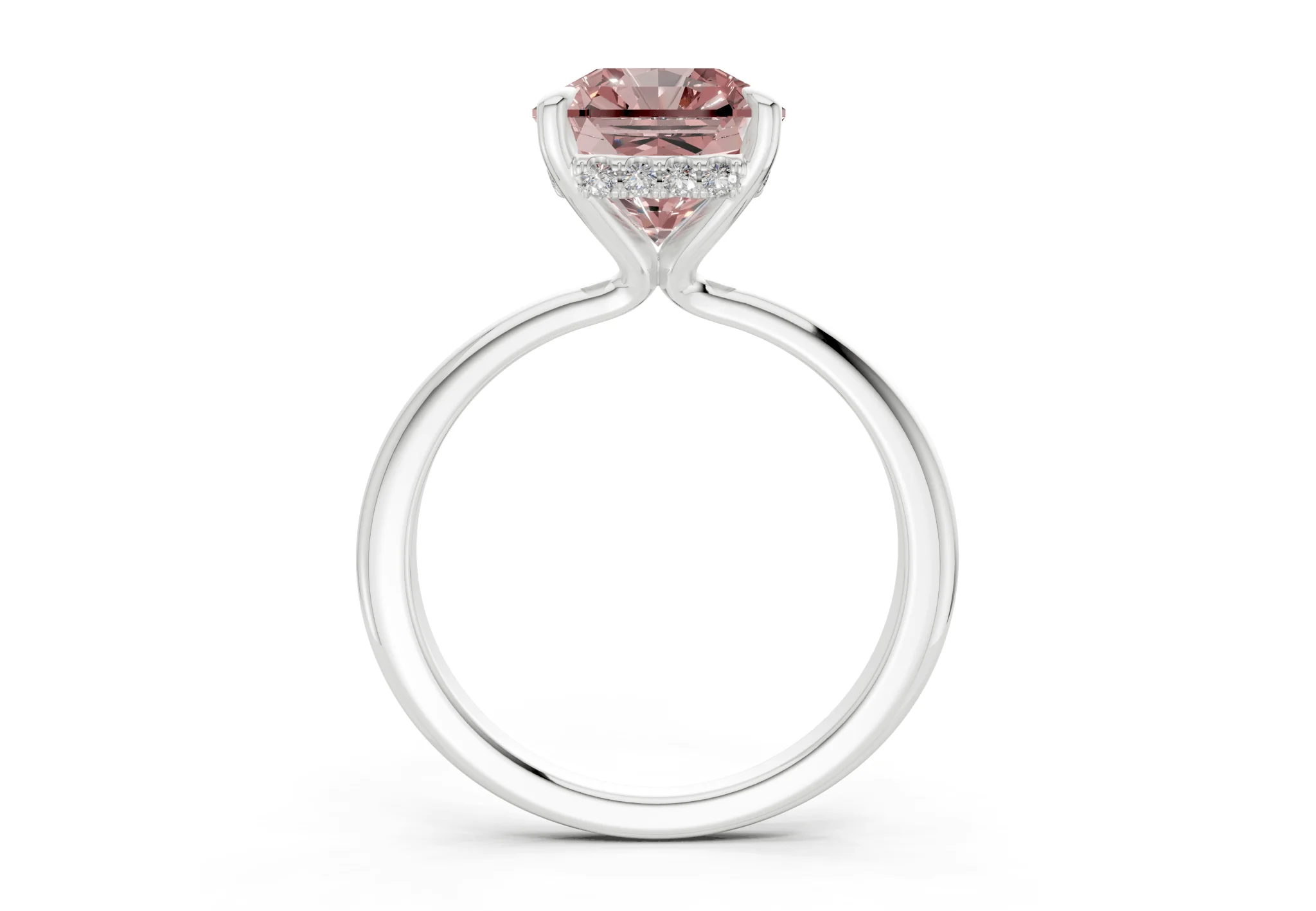 Marlowe Pink Diamond Solitaire Radiant Squareuare Cut 1.6mm Engagement Ring - Image 8