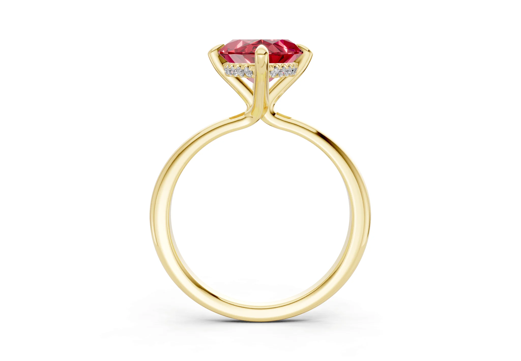 Marlowe Ruby Gemstone Solitaire Marquise Cut 1.6mm Engagement Ring - Image 2