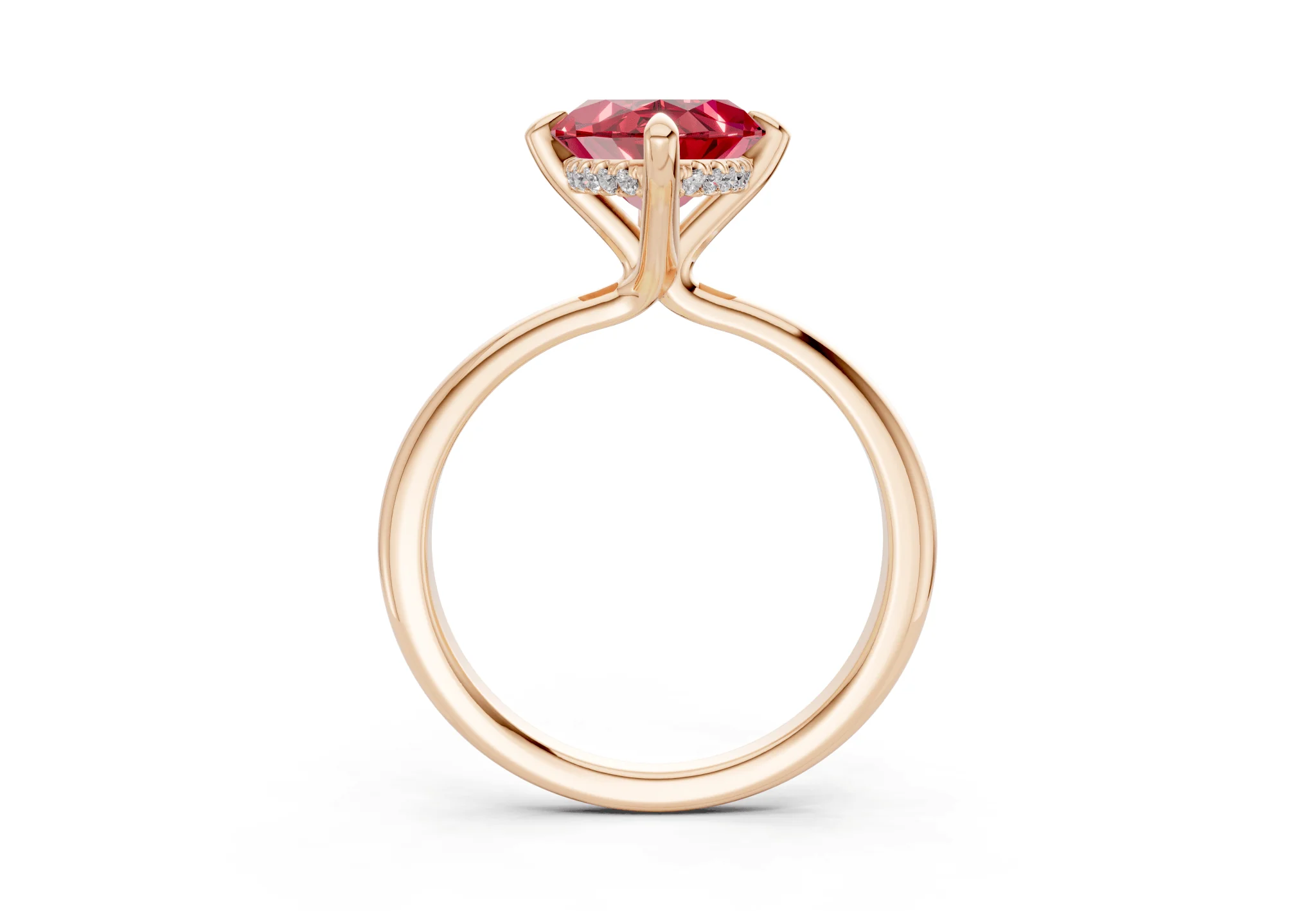 Marlowe Ruby Gemstone Solitaire Marquise Cut 1.6mm Engagement Ring - Image 5