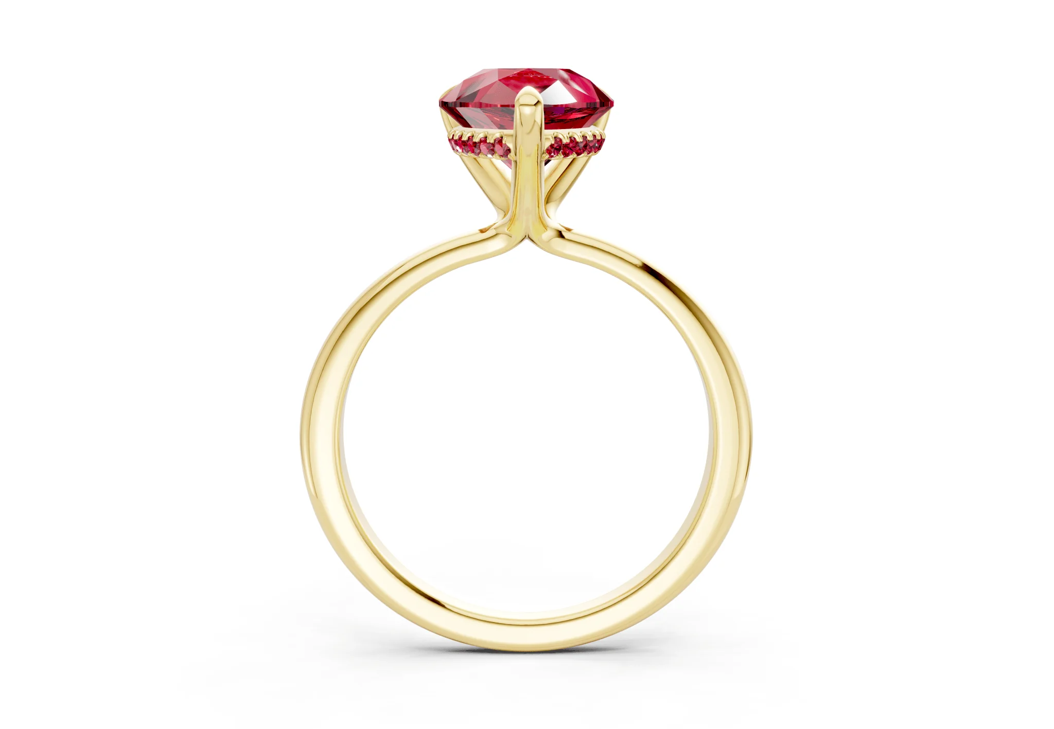 Marlowe Ruby Gemstone Solitaire Pear Cut 1.6mm Engagement Ring - Image 2