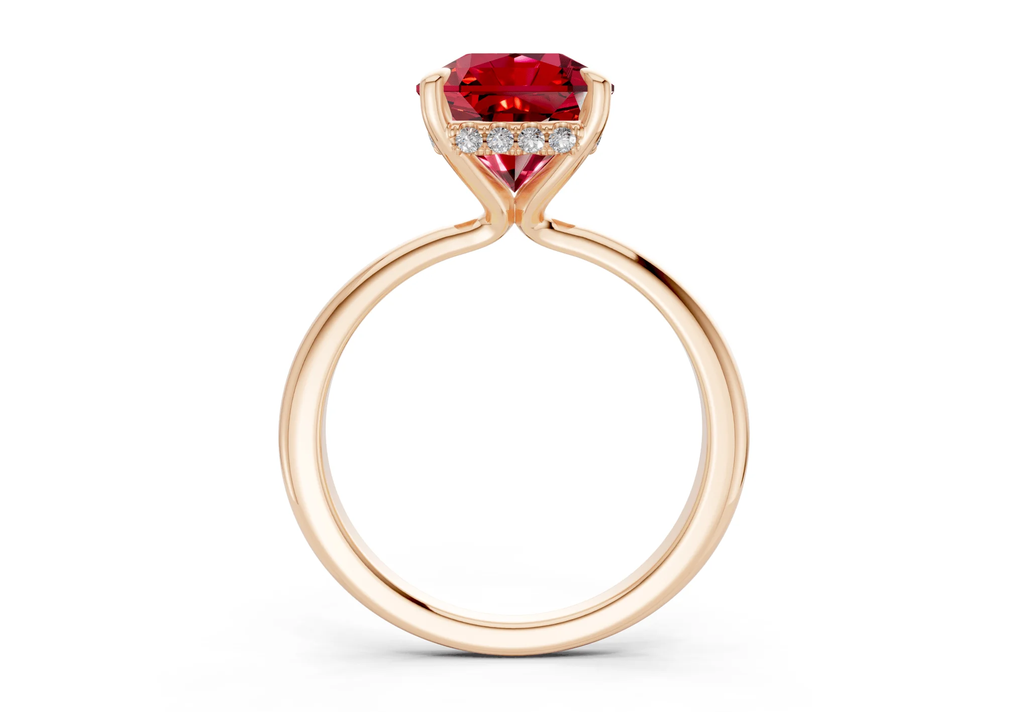 Marlowe Ruby Gemstone Solitaire Radiant Squareuare Cut 1.6mm Engagement Ring - Image 5