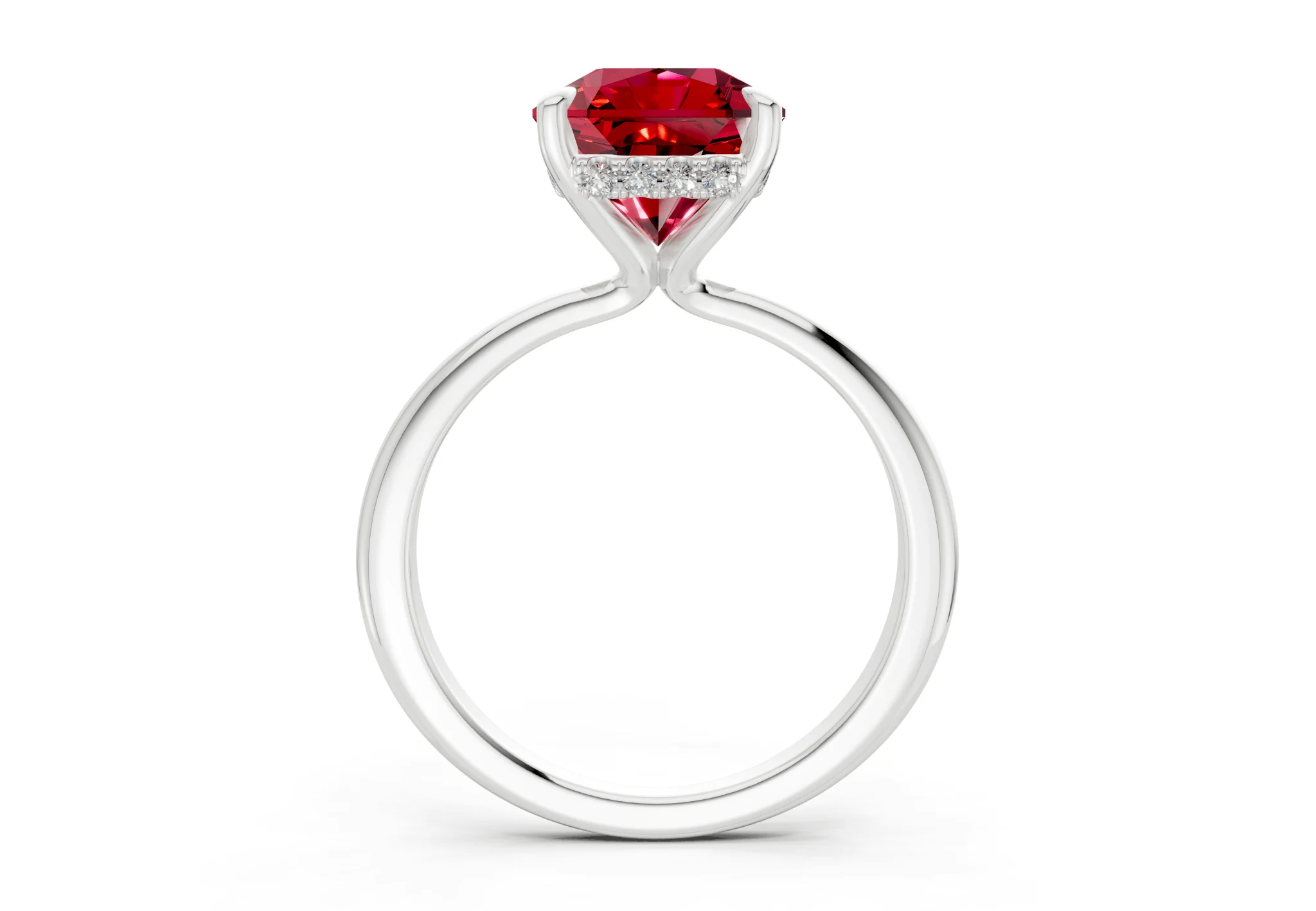 Marlowe Ruby Gemstone Solitaire Radiant Squareuare Cut 1.6mm Engagement Ring - Image 8