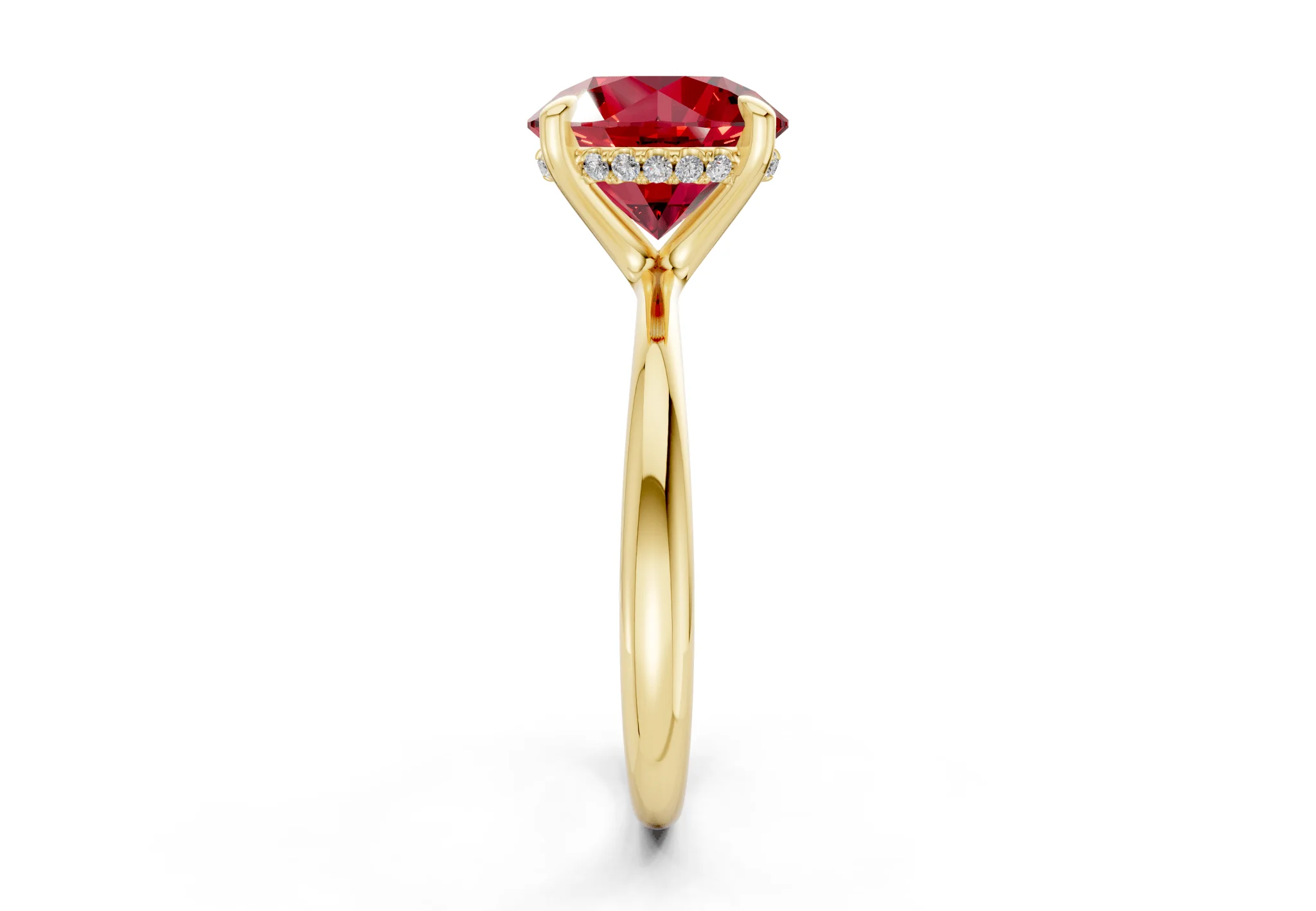Marlowe Ruby Gemstone Solitaire Round Cut 1.6mm Engagement Ring - Image 3