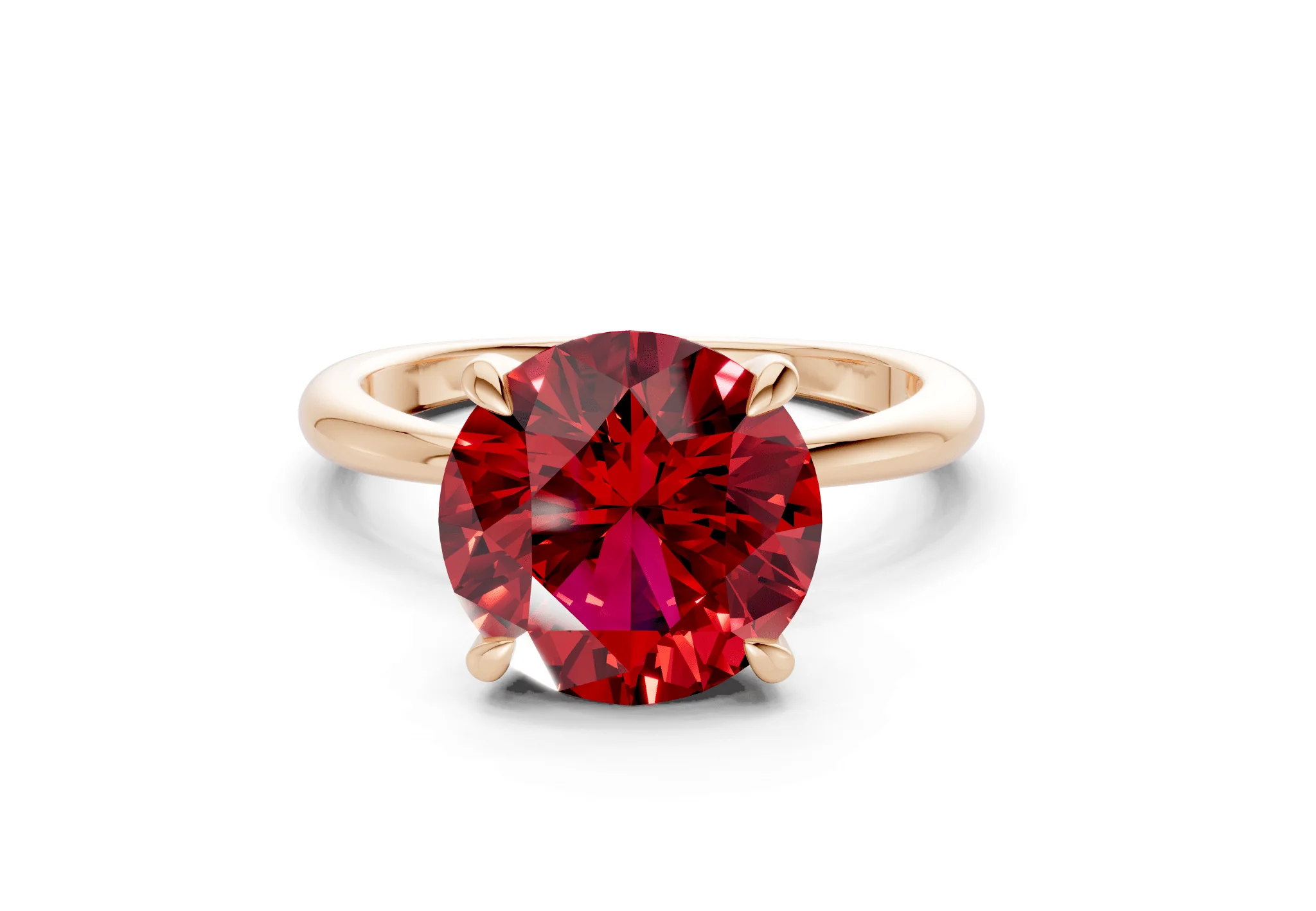 Marlowe Ruby Gemstone Solitaire Round Cut 1.6mm Engagement Ring - Image 4