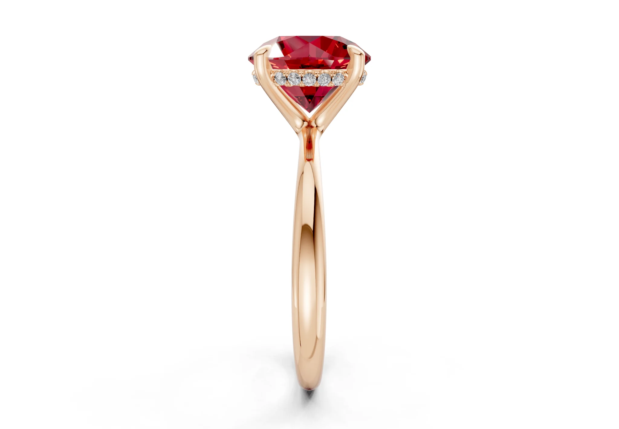 Marlowe Ruby Gemstone Solitaire Round Cut 1.6mm Engagement Ring - Image 6