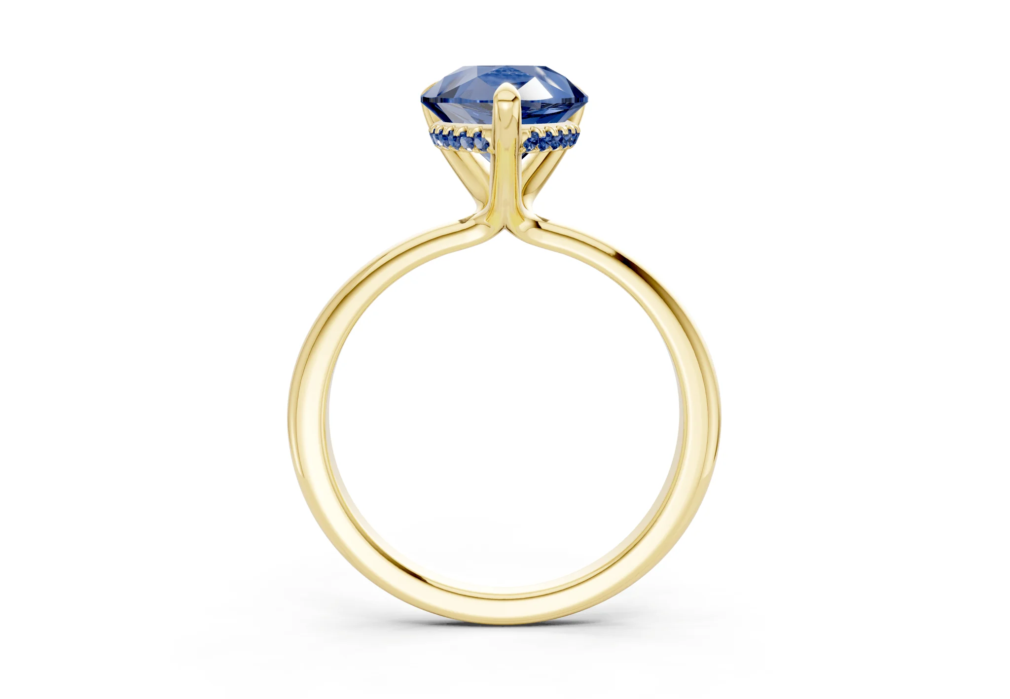 Marlowe Sapphire Gemstone Solitaire Pear Cut 1.6mm Engagement Ring - Image 2