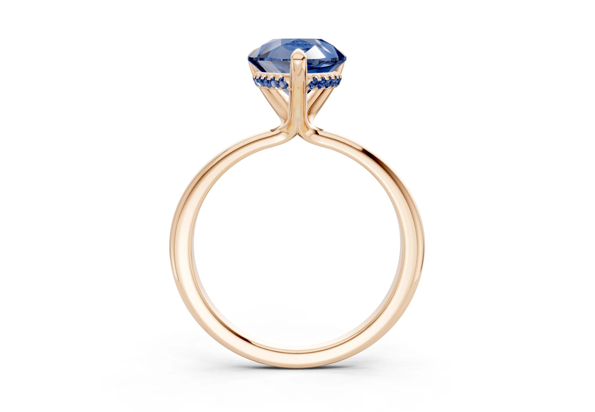Marlowe Sapphire Gemstone Solitaire Pear Cut 1.6mm Engagement Ring - Image 5