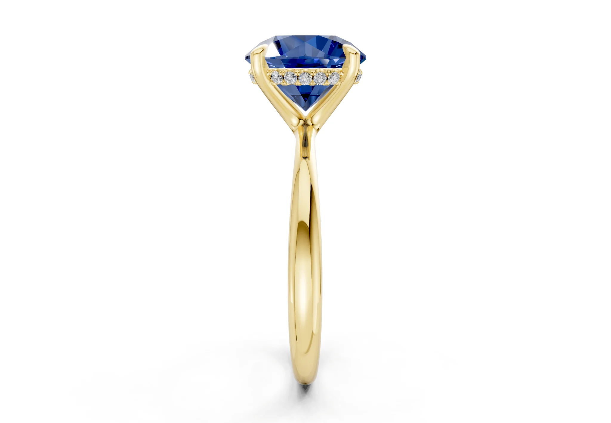 Marlowe Sapphire Gemstone Solitaire Round Cut 1.6mm Engagement Ring - Image 3