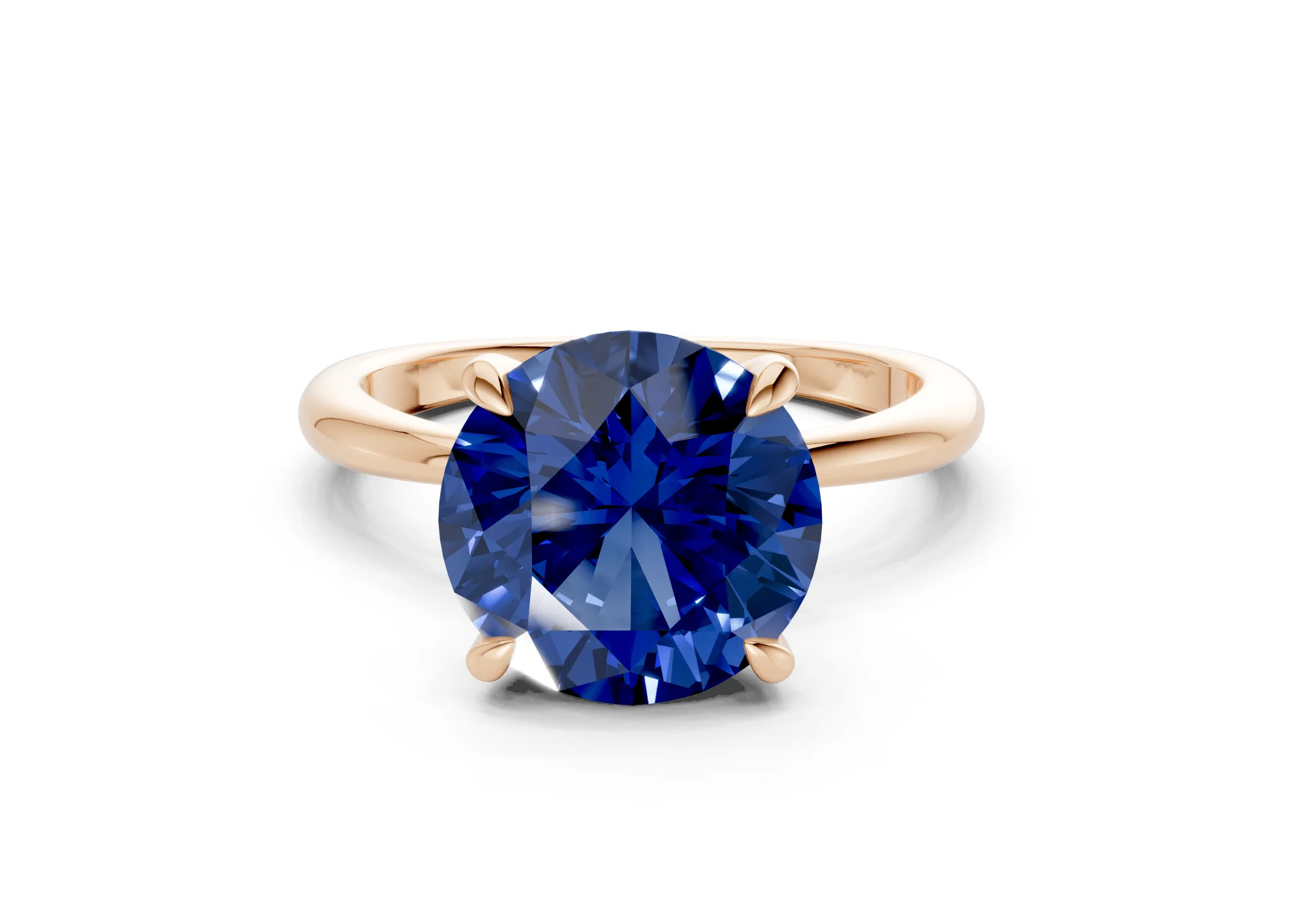 Marlowe Sapphire Gemstone Solitaire Round Cut 1.6mm Engagement Ring - Image 4