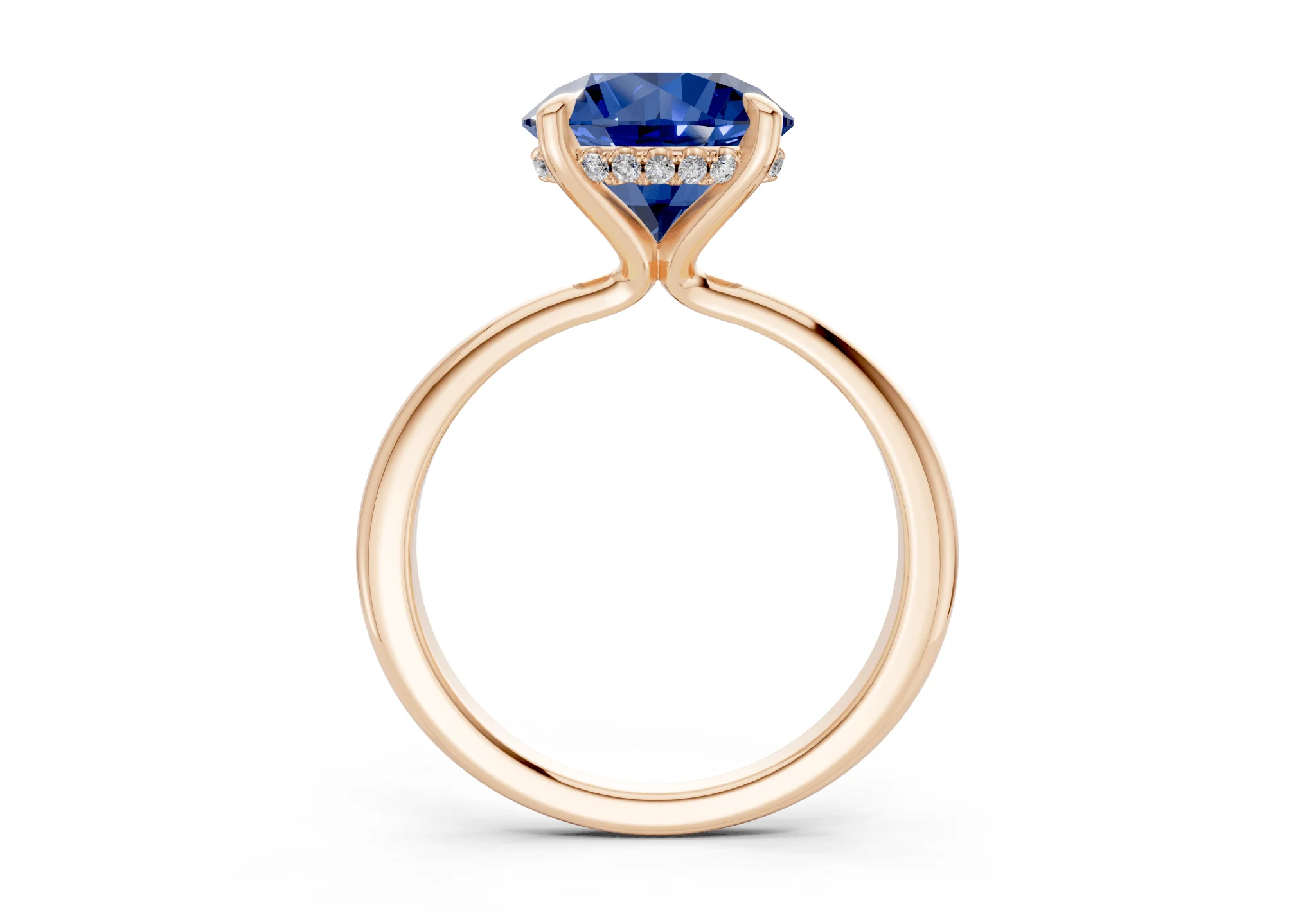 Marlowe Sapphire Gemstone Solitaire Round Cut 1.6mm Engagement Ring - Image 5
