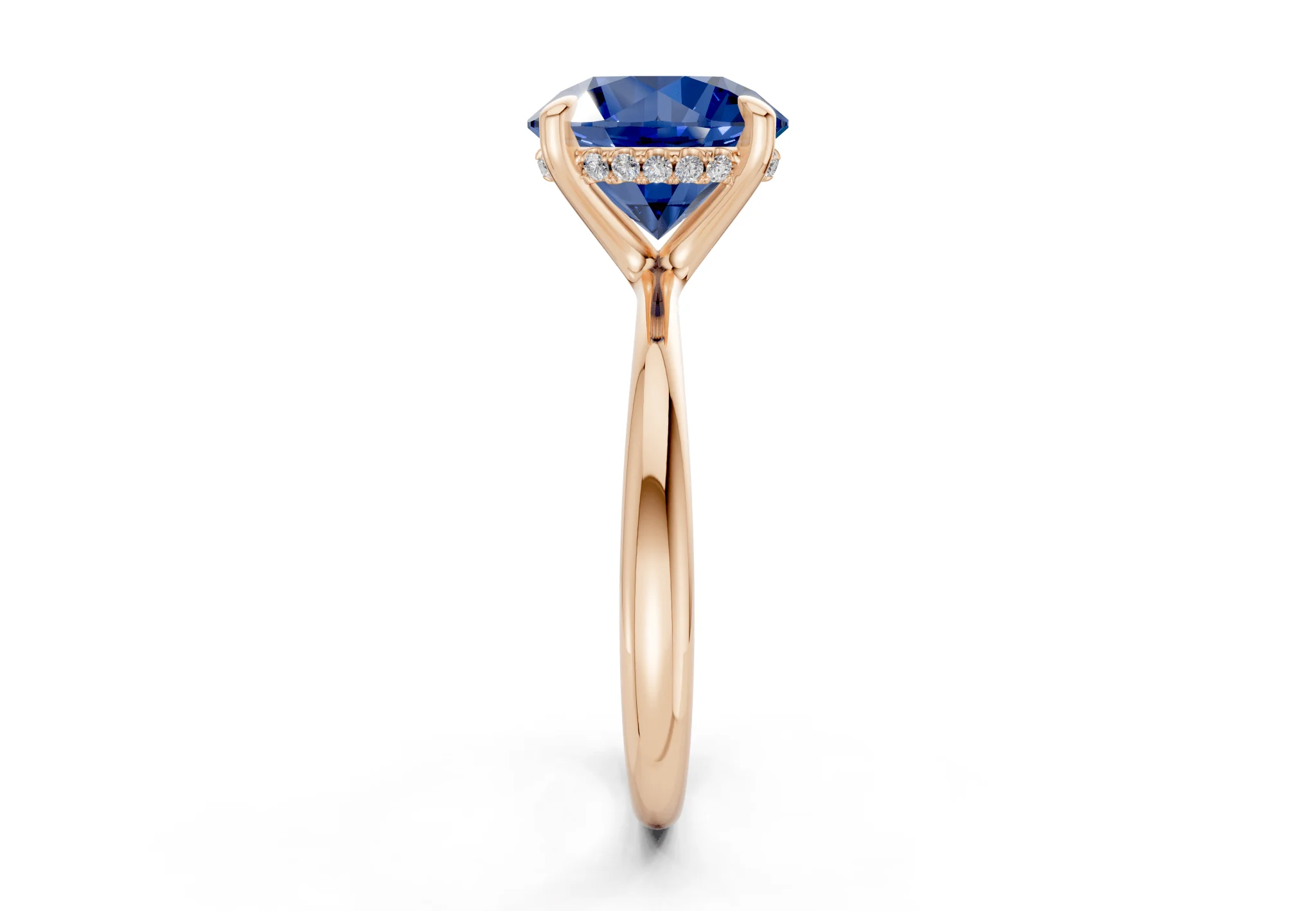 Marlowe Sapphire Gemstone Solitaire Round Cut 1.6mm Engagement Ring - Image 6