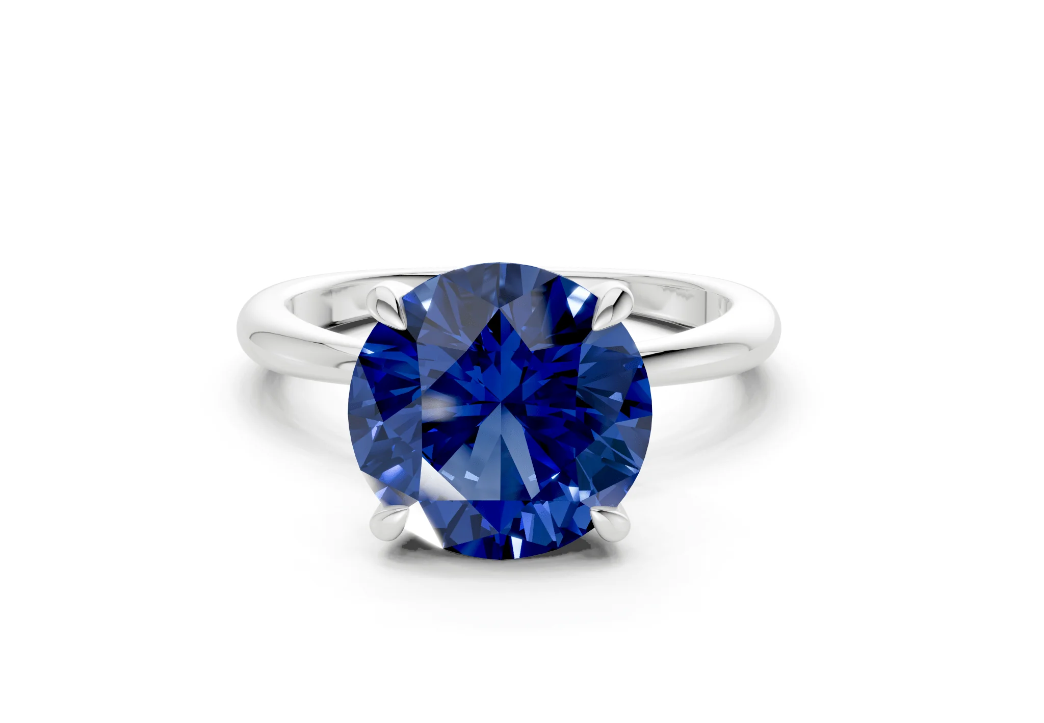 Marlowe Sapphire Gemstone Solitaire Round Cut 1.6mm Engagement Ring - Image 7