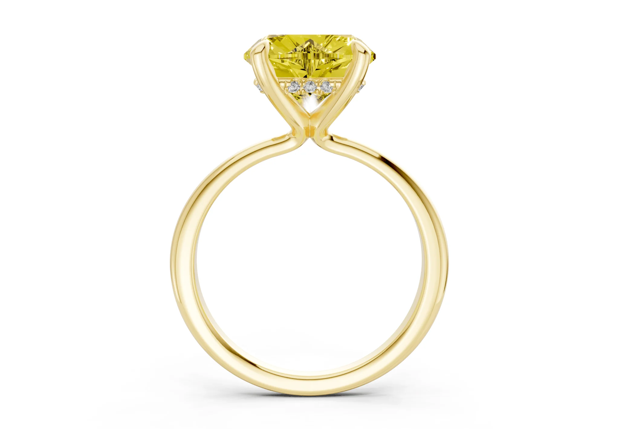 Marlowe Yellow Diamond Solitaire Heart Cut 1.6mm Engagement Ring - Image 2