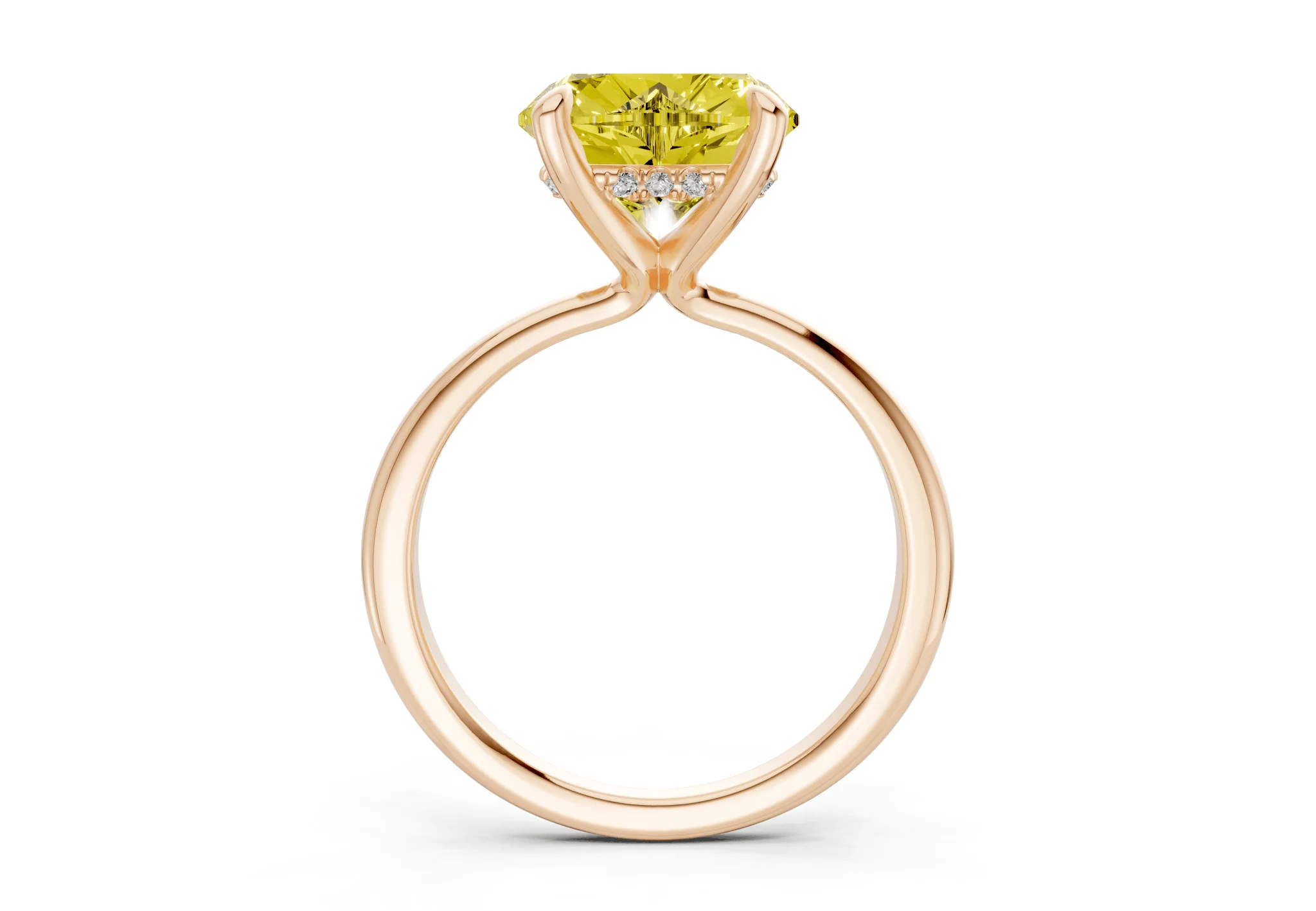 Marlowe Yellow Diamond Solitaire Heart Cut 1.6mm Engagement Ring - Image 5