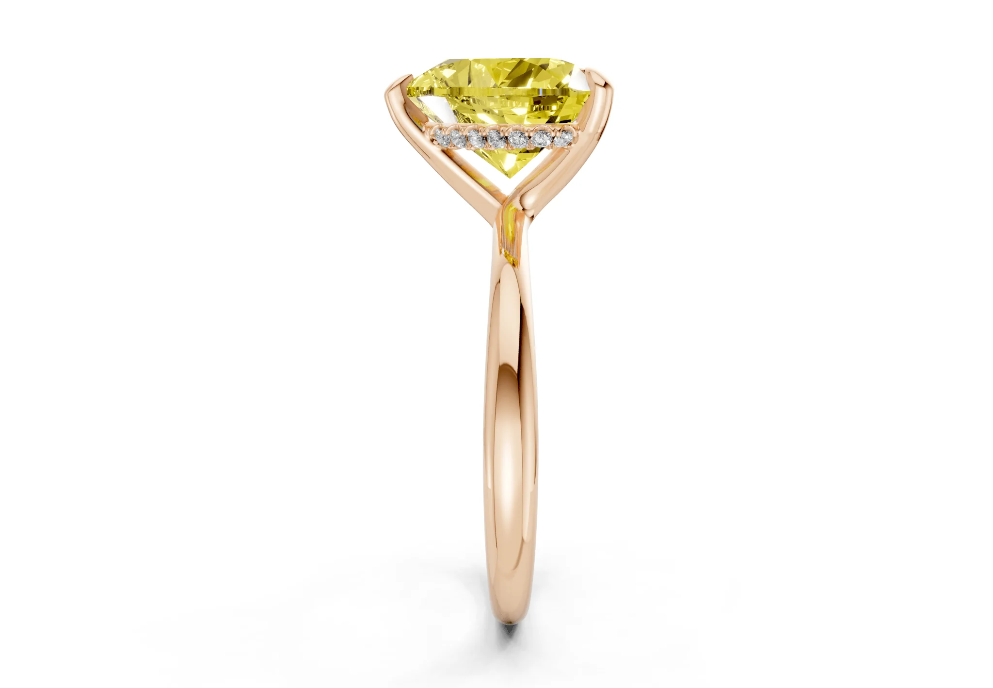 Marlowe Yellow Diamond Solitaire Heart Cut 1.6mm Engagement Ring - Image 6