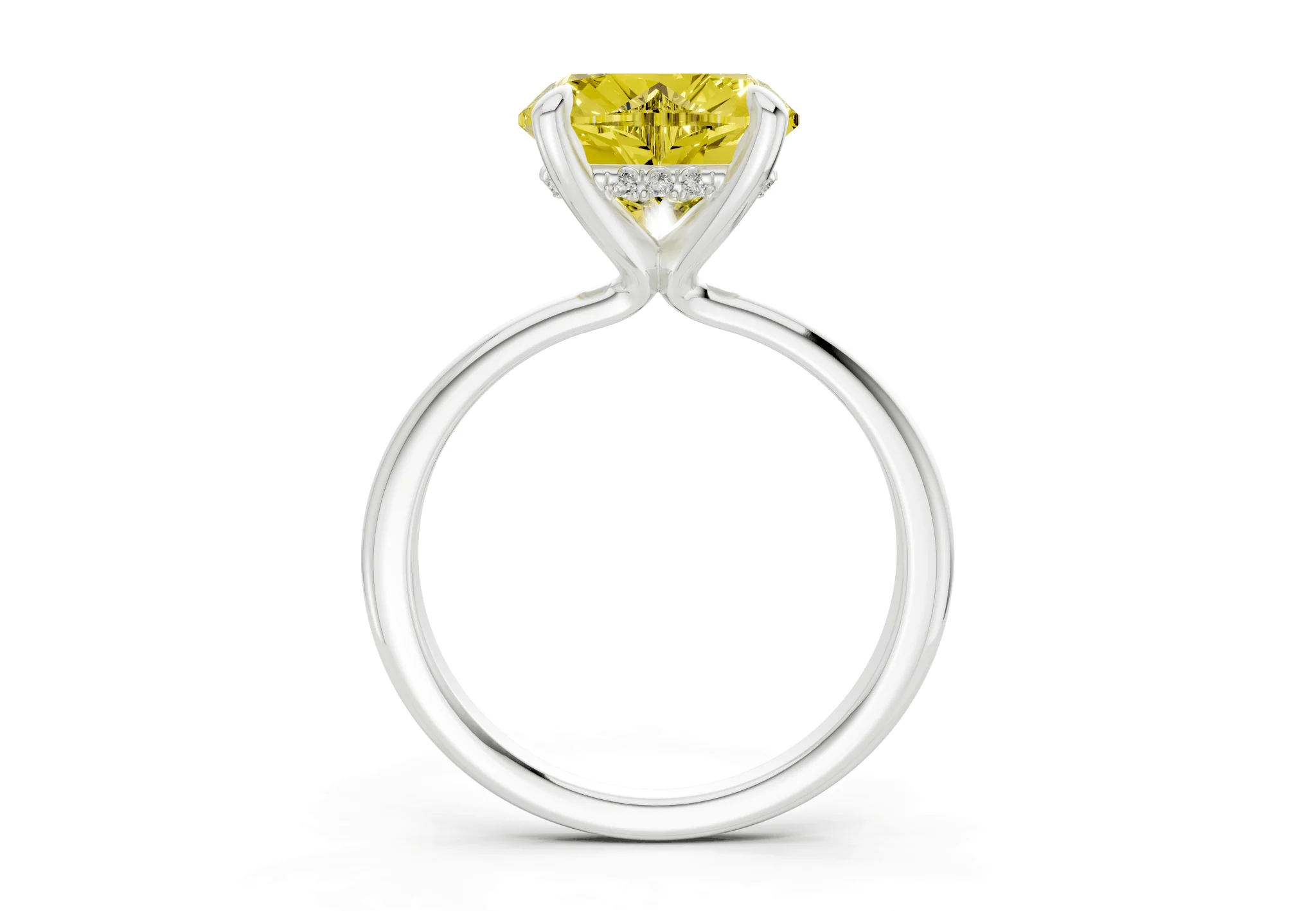 Marlowe Yellow Diamond Solitaire Heart Cut 1.6mm Engagement Ring - Image 8