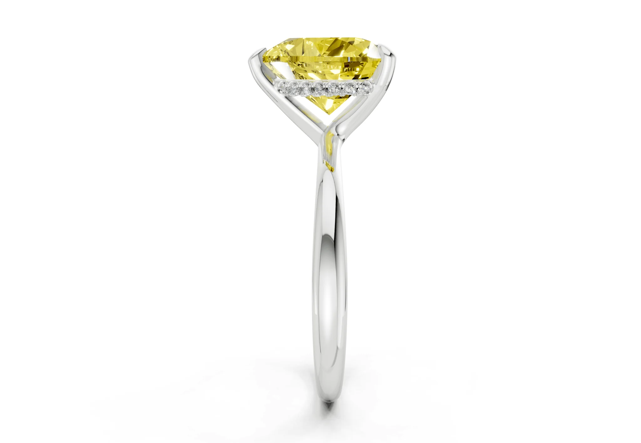 Marlowe Yellow Diamond Solitaire Heart Cut 1.6mm Engagement Ring - Image 9