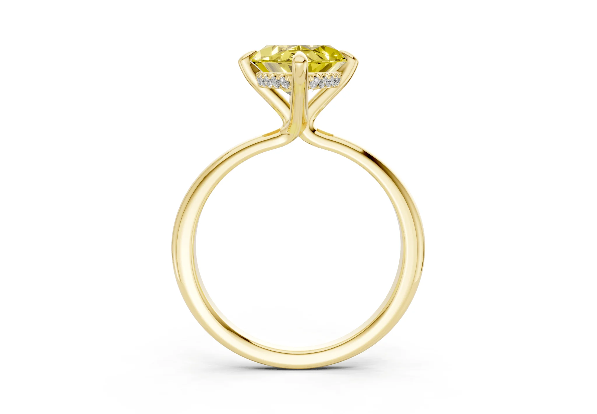 Marlowe Yellow Diamond Solitaire Marquise Cut 1.6mm Engagement Ring - Image 2