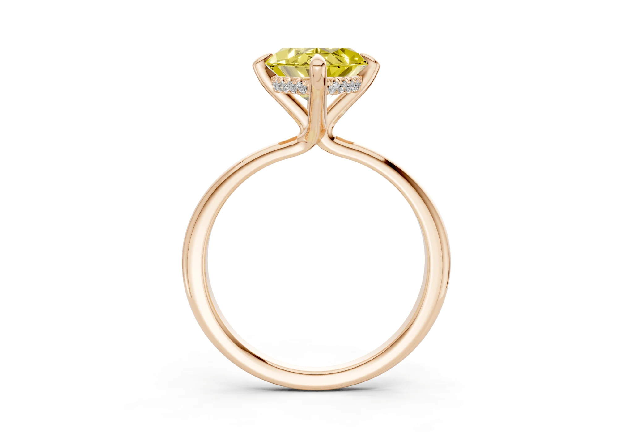 Marlowe Yellow Diamond Solitaire Marquise Cut 1.6mm Engagement Ring - Image 5