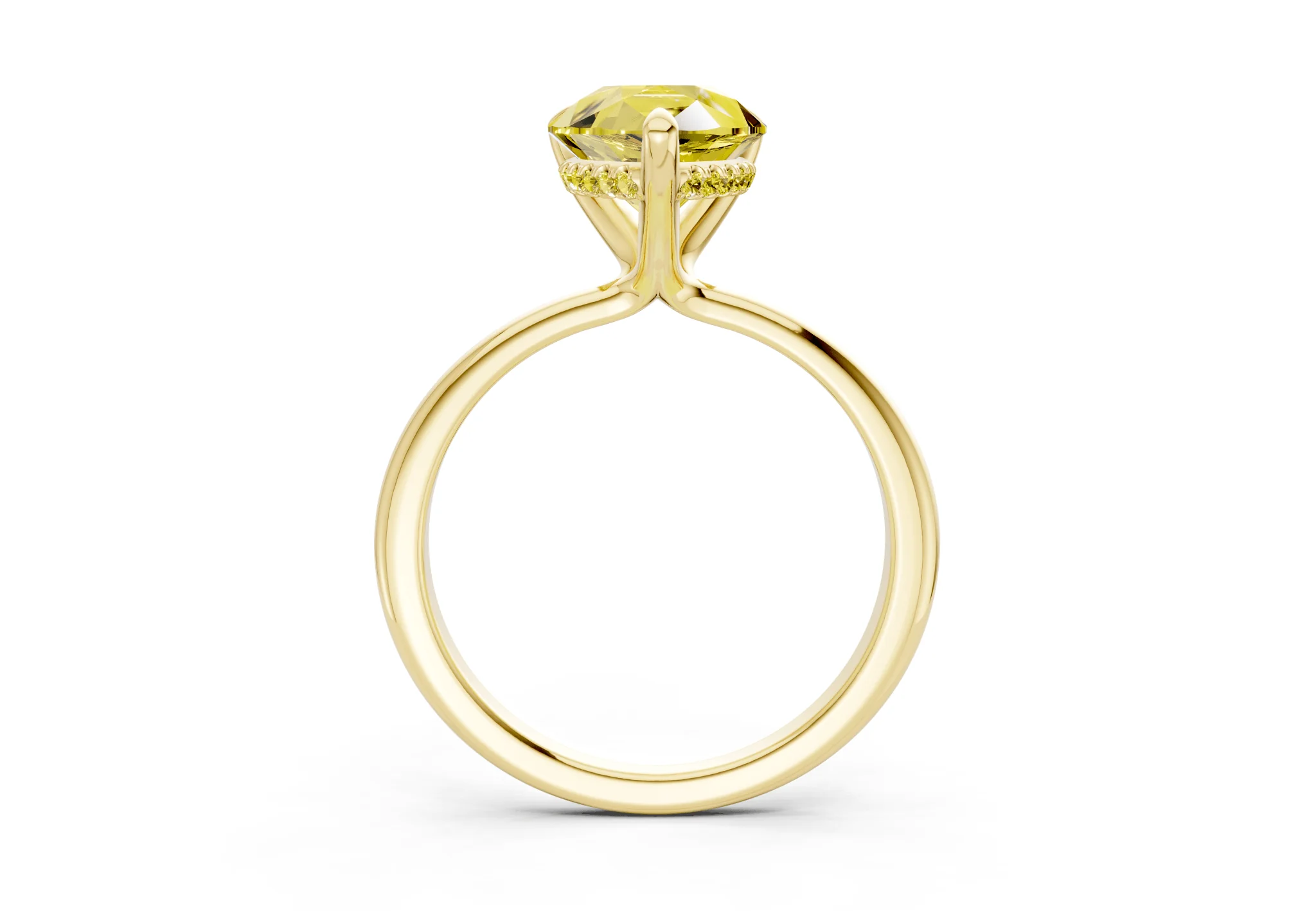Marlowe Yellow Diamond Solitaire Pear Cut 1.6mm Engagement Ring - Image 2