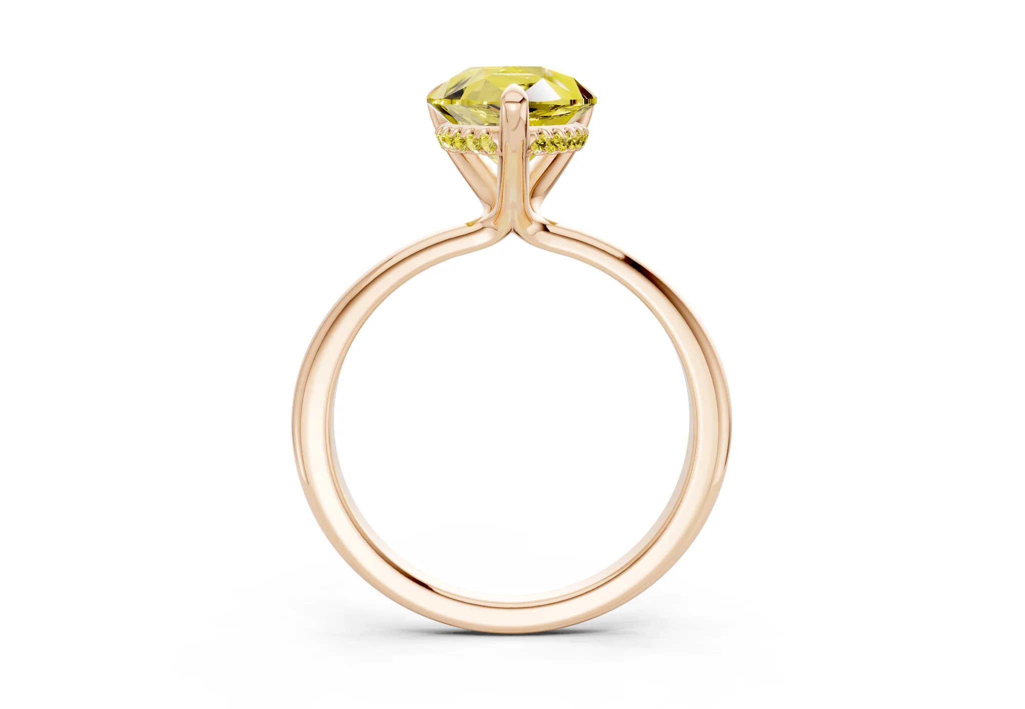Marlowe Yellow Diamond Solitaire Pear Cut 1.6mm Engagement Ring - Image 5
