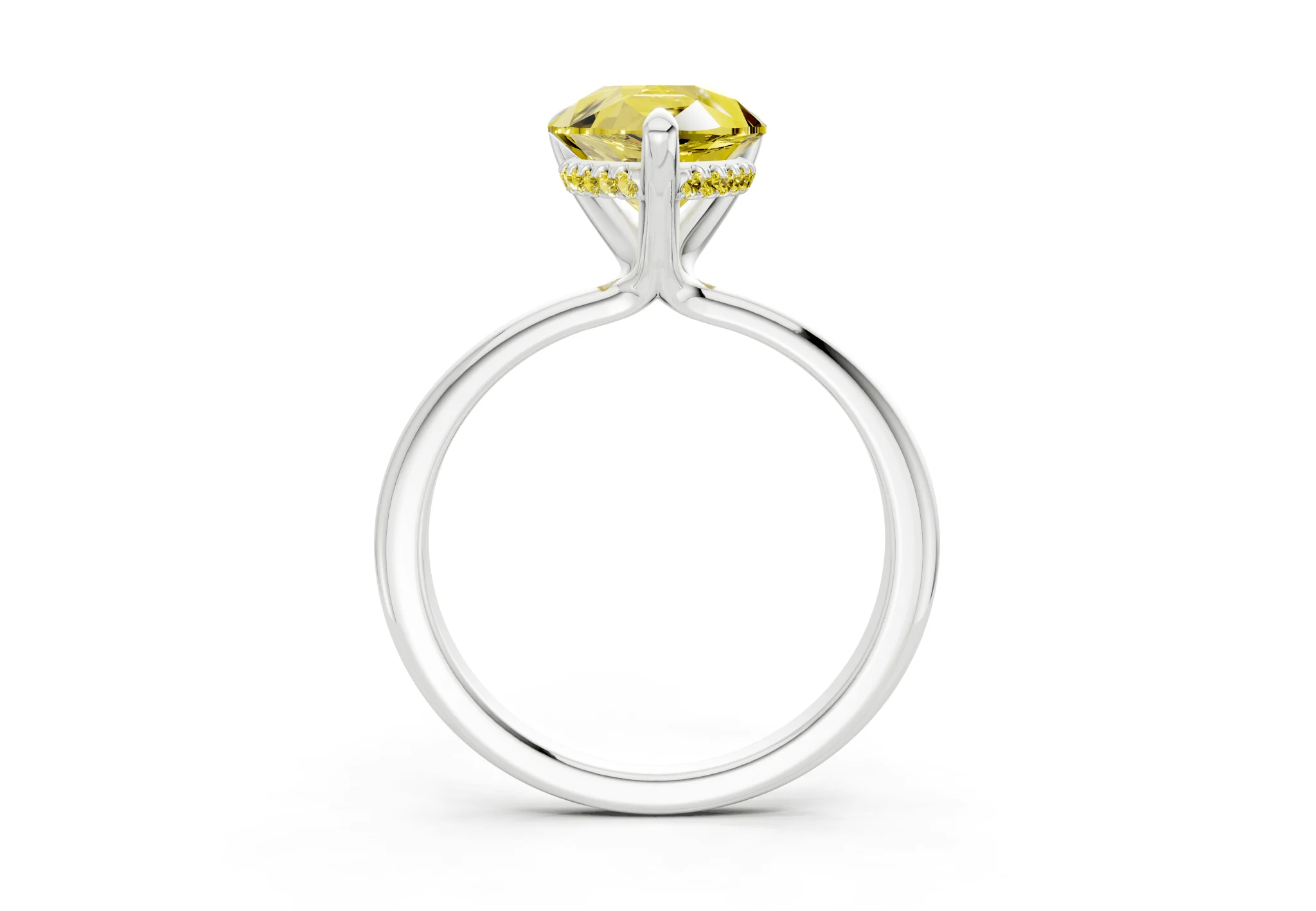Marlowe Yellow Diamond Solitaire Pear Cut 1.6mm Engagement Ring - Image 8